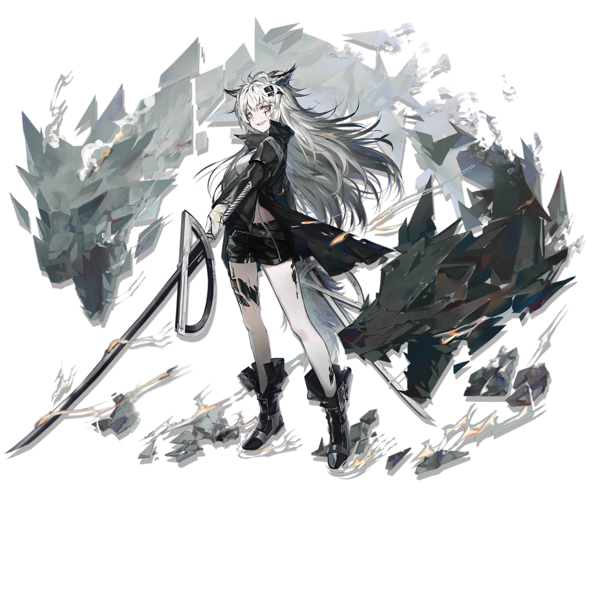 Anime 2048x2048 Arknights anime Lappland (Arknights) sword white hair