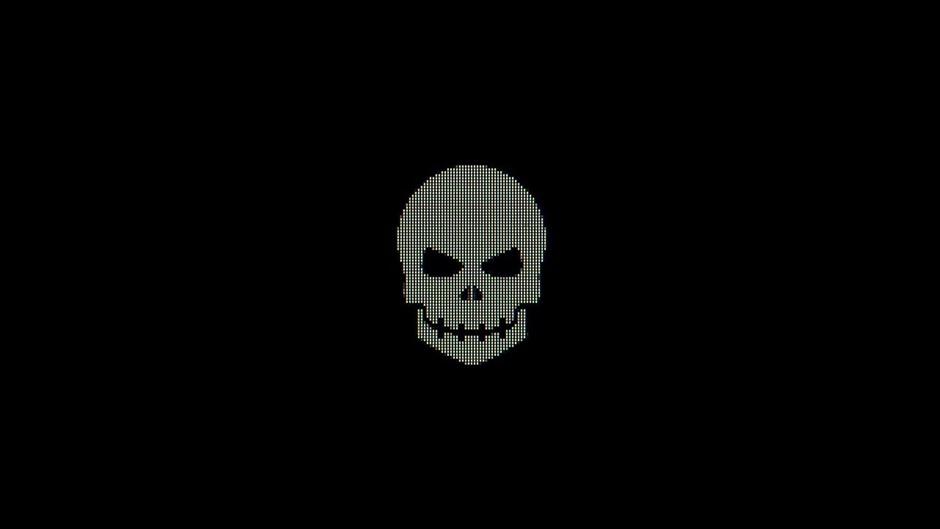 General 1920x1080 black background skull minimalism monochrome