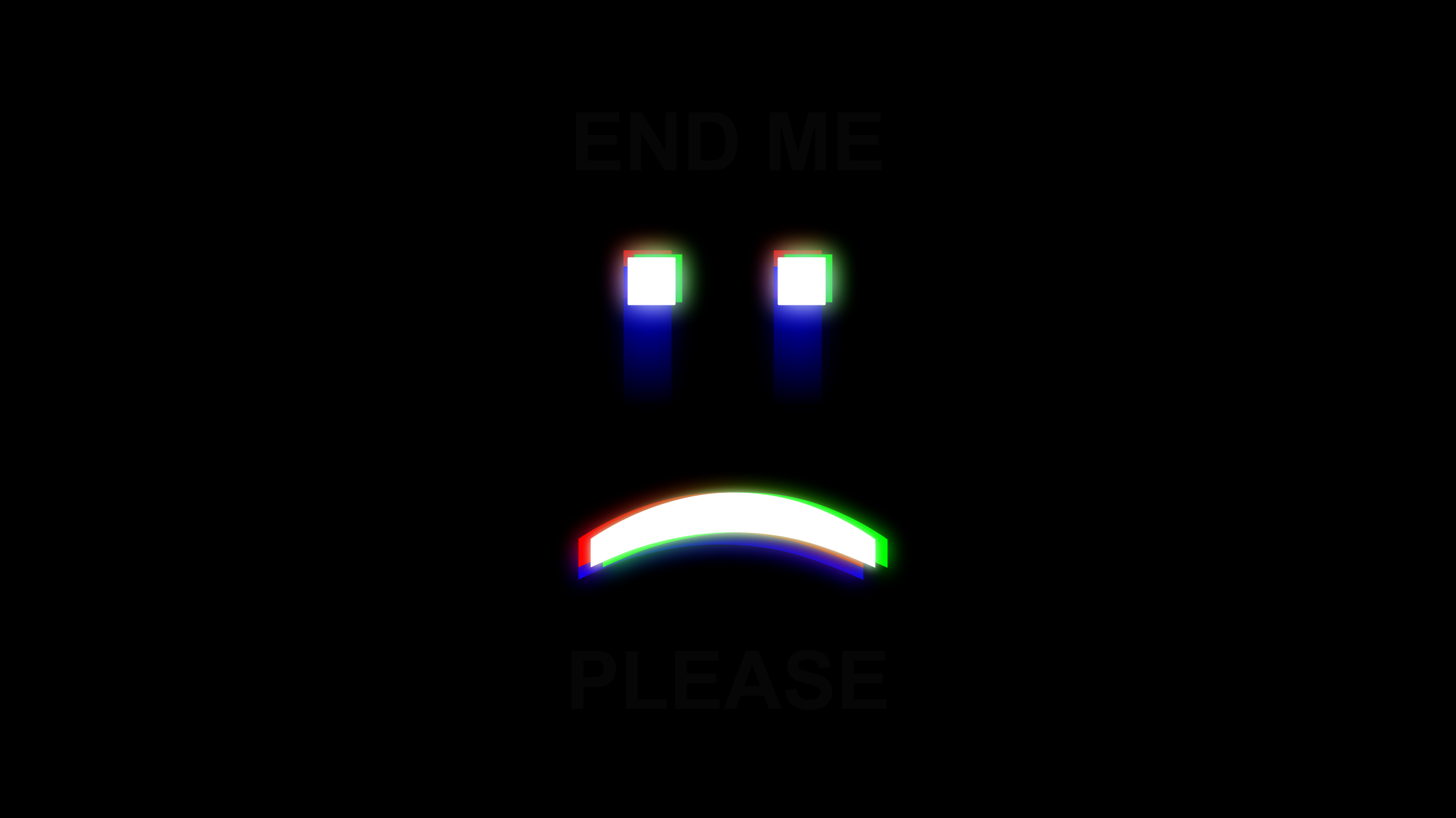 General 2500x1406 minimalism dark background dark Emoji depressing glitch art dark humor simple background frown digital art