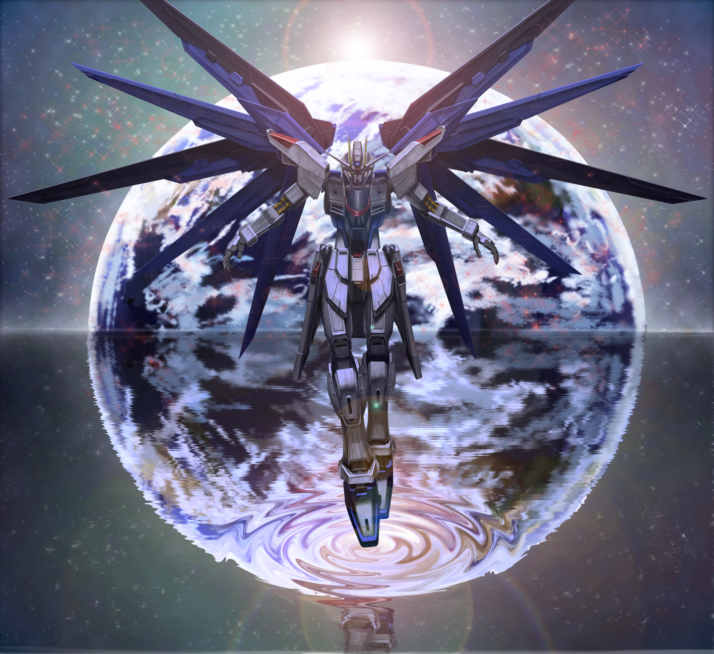 Anime 1417x1297 anime mechs Gundam Super Robot Taisen Mobile Suit Gundam SEED Freedom Gundam artwork digital art fan art
