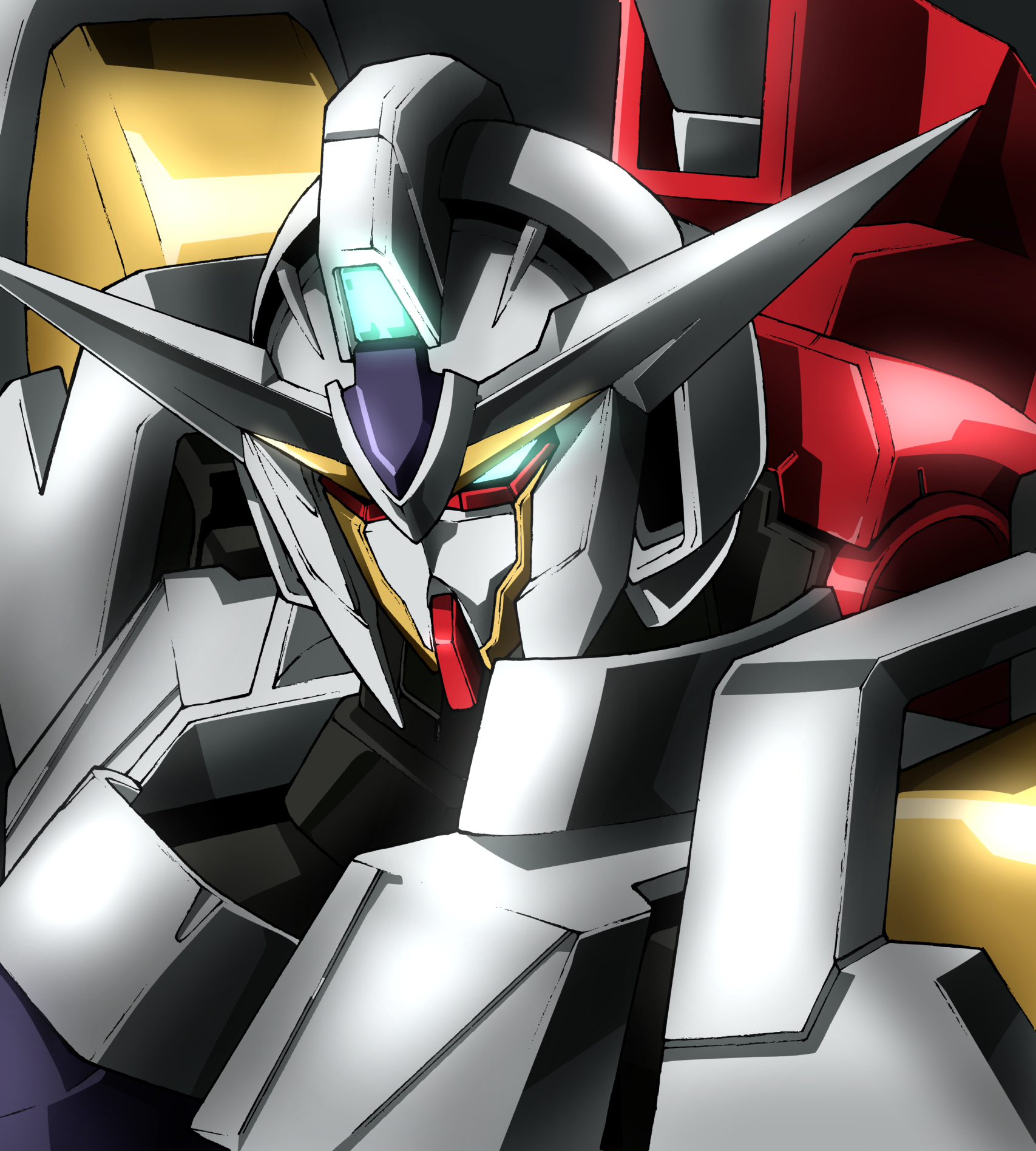Anime 1707x1896 anime mechs Super Robot Taisen Gundam Mobile Suit Gundam 00 Reborns Gundam artwork digital art fan art