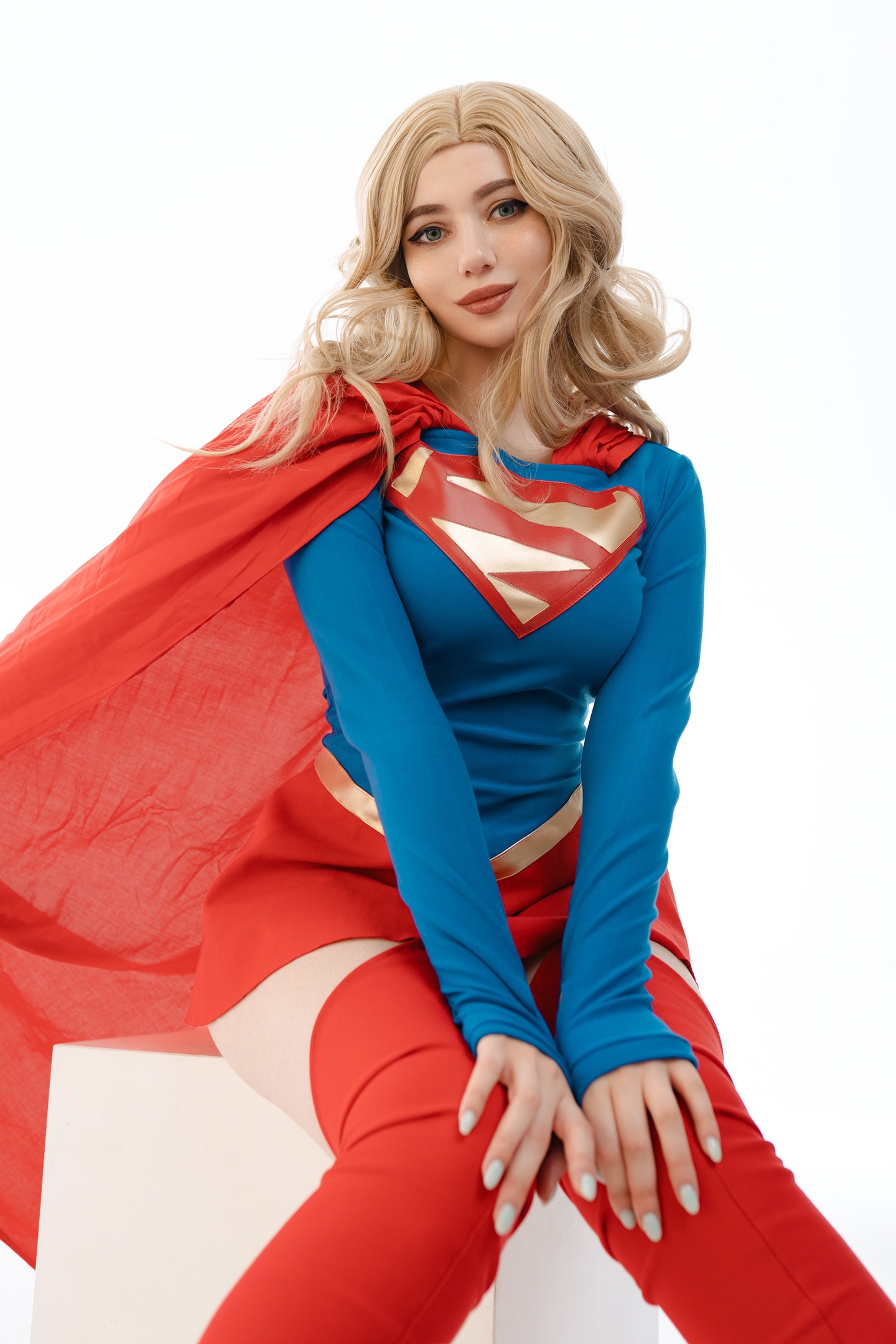 People 1440x2160 Alina Becker women model cosplay Supergirl DC Comics