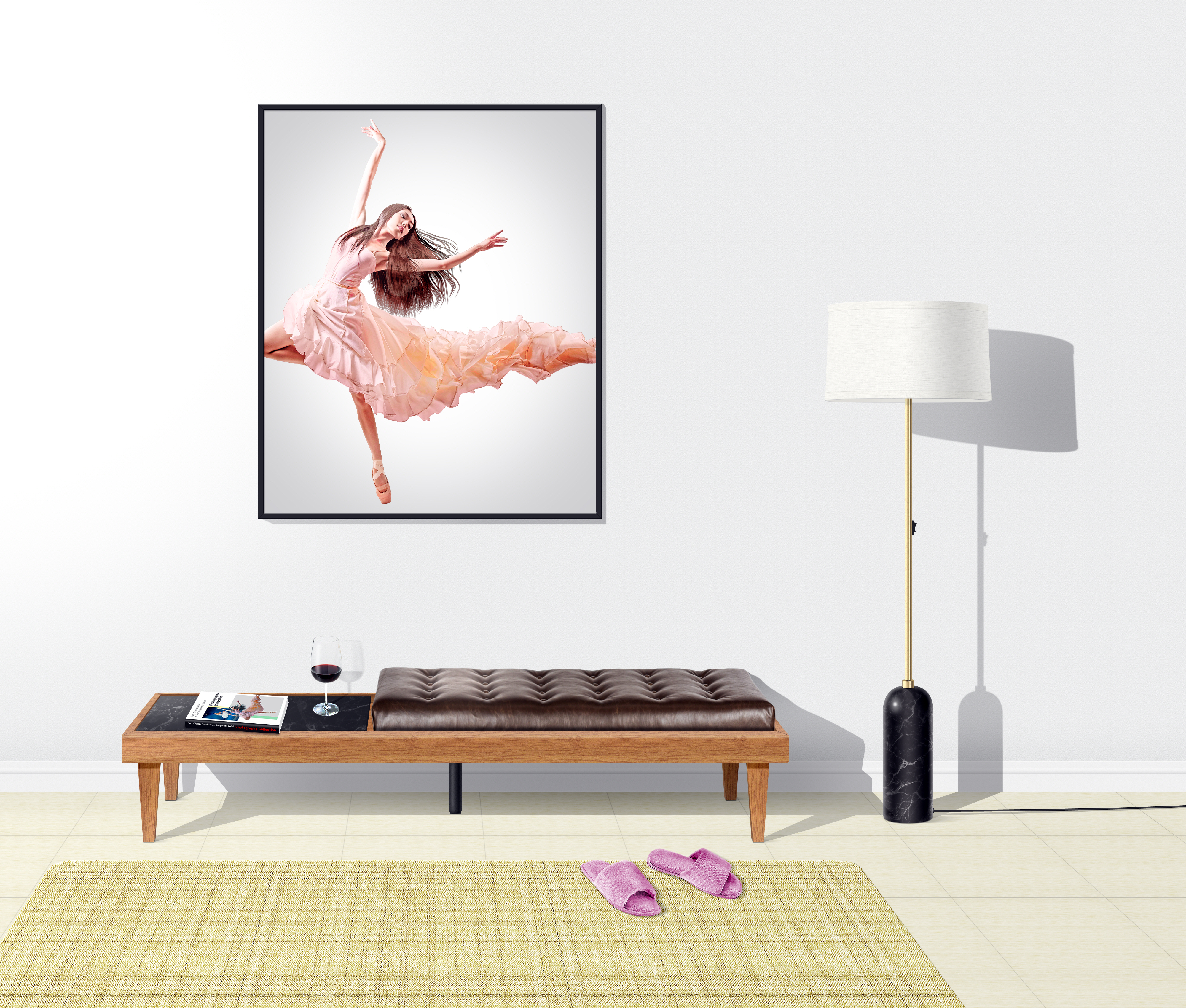 General 4000x3400 carpet slippers vector lamp simple background digital art