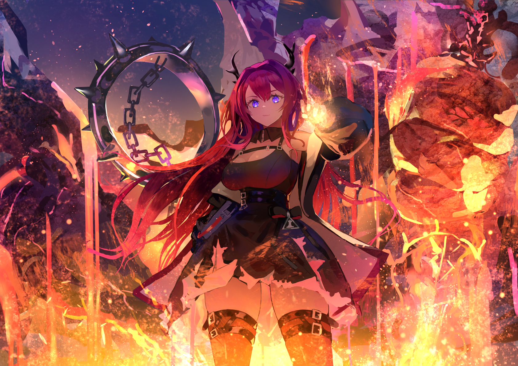 Anime 1684x1191 anime anime girls Arknights Surtr (Arknights) standing