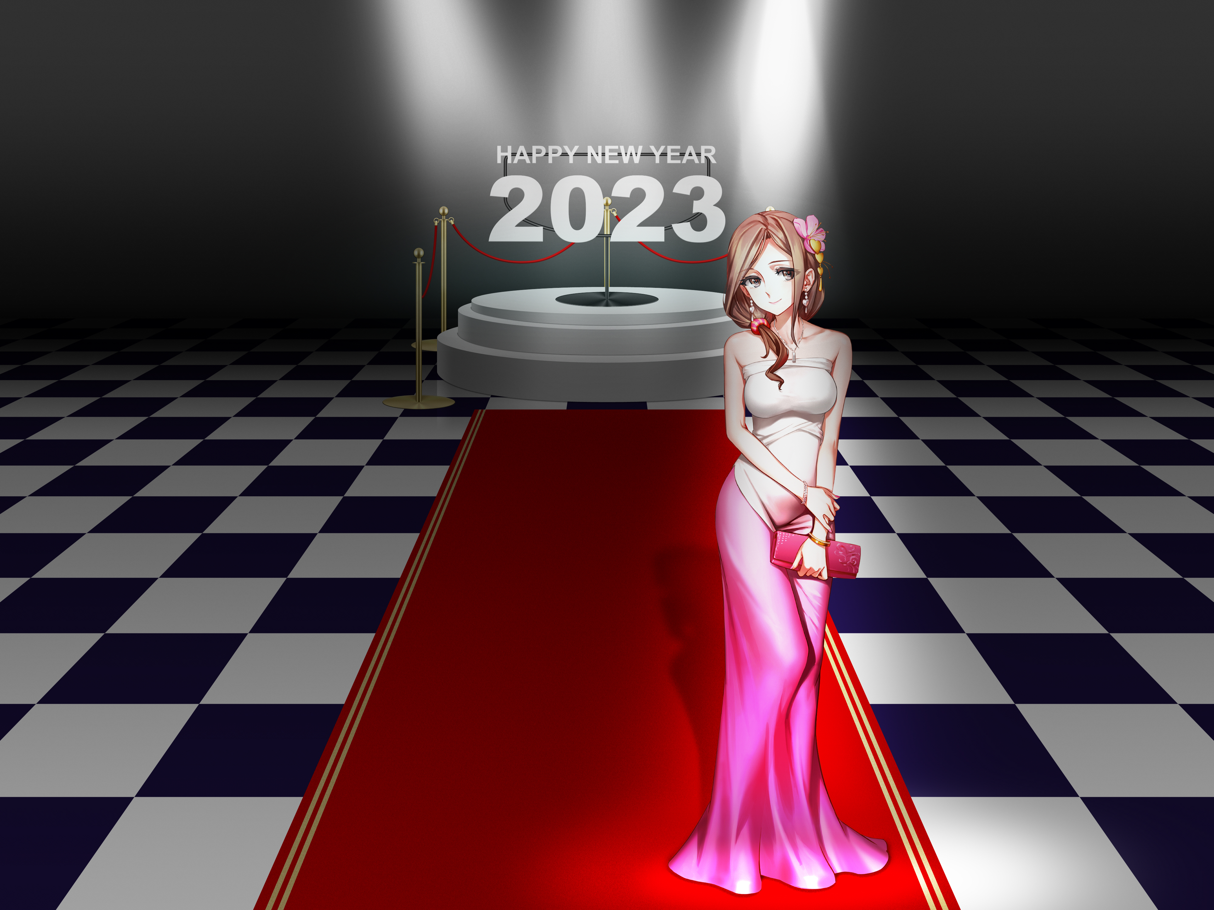 Anime 4000x3000 2023 (year) New Year anime girls dress
