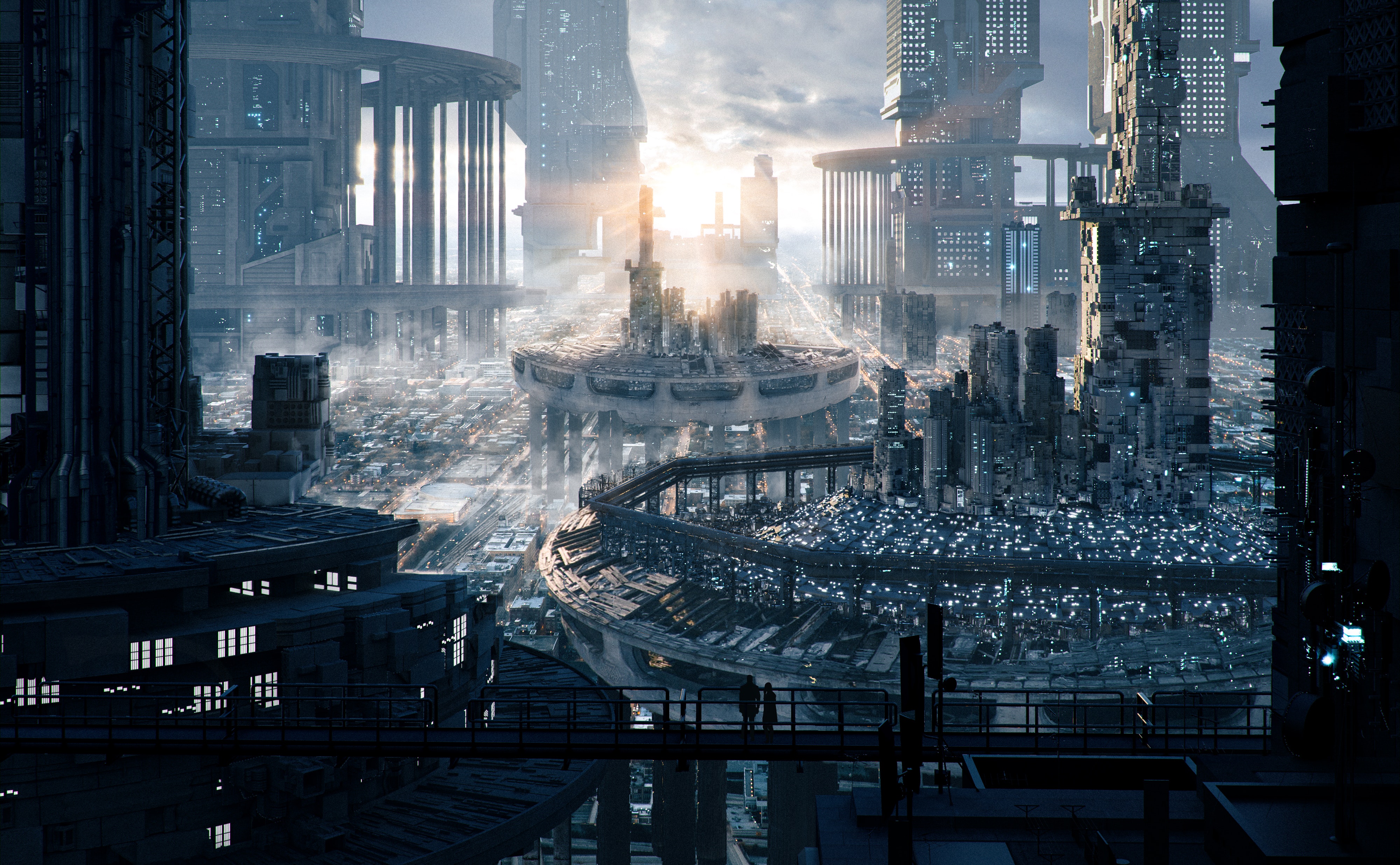 digital digital art artwork science fiction cityscape futuristic city city ...