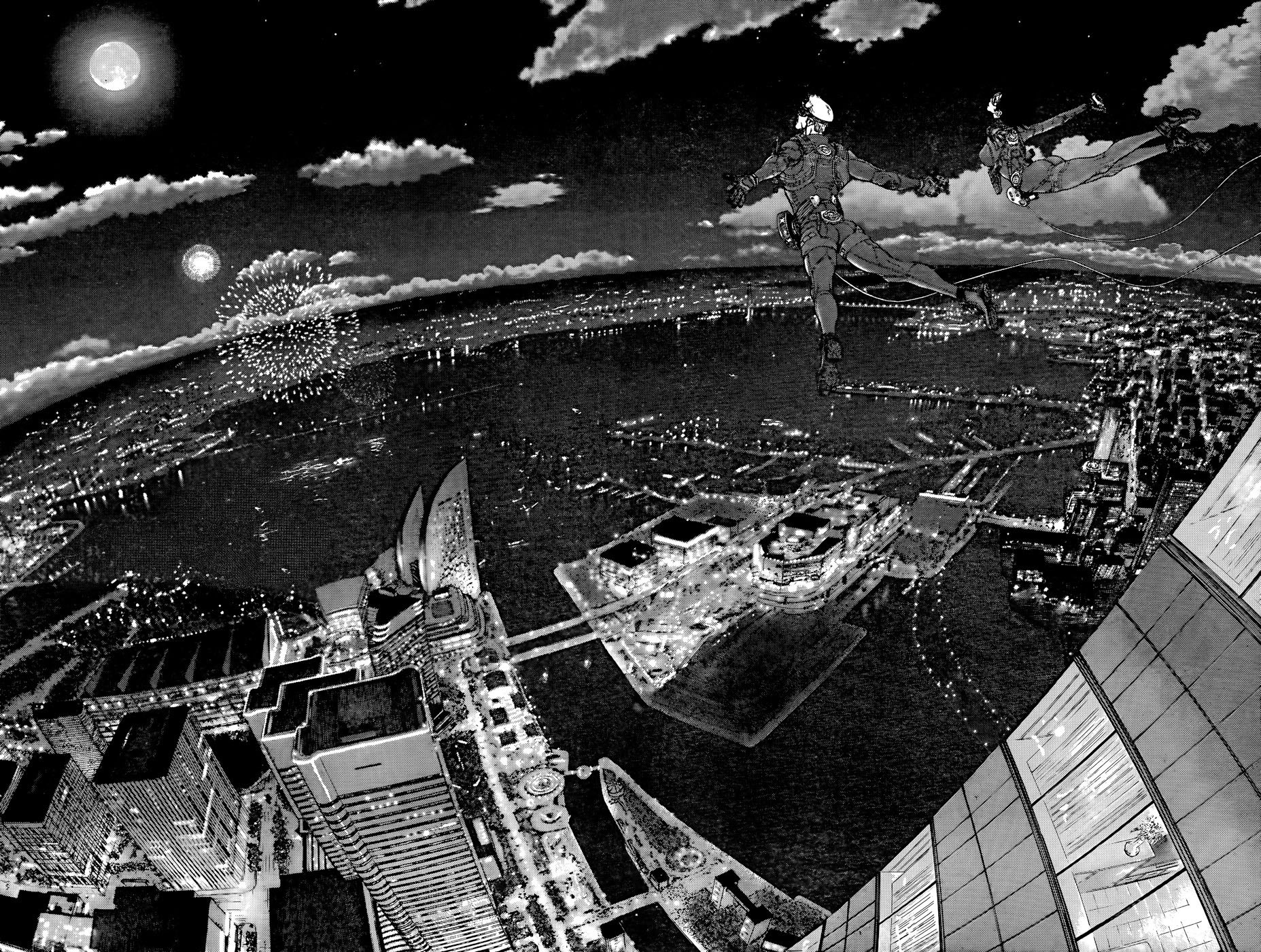 Anime 1855x1400 Wallman manga city drawing