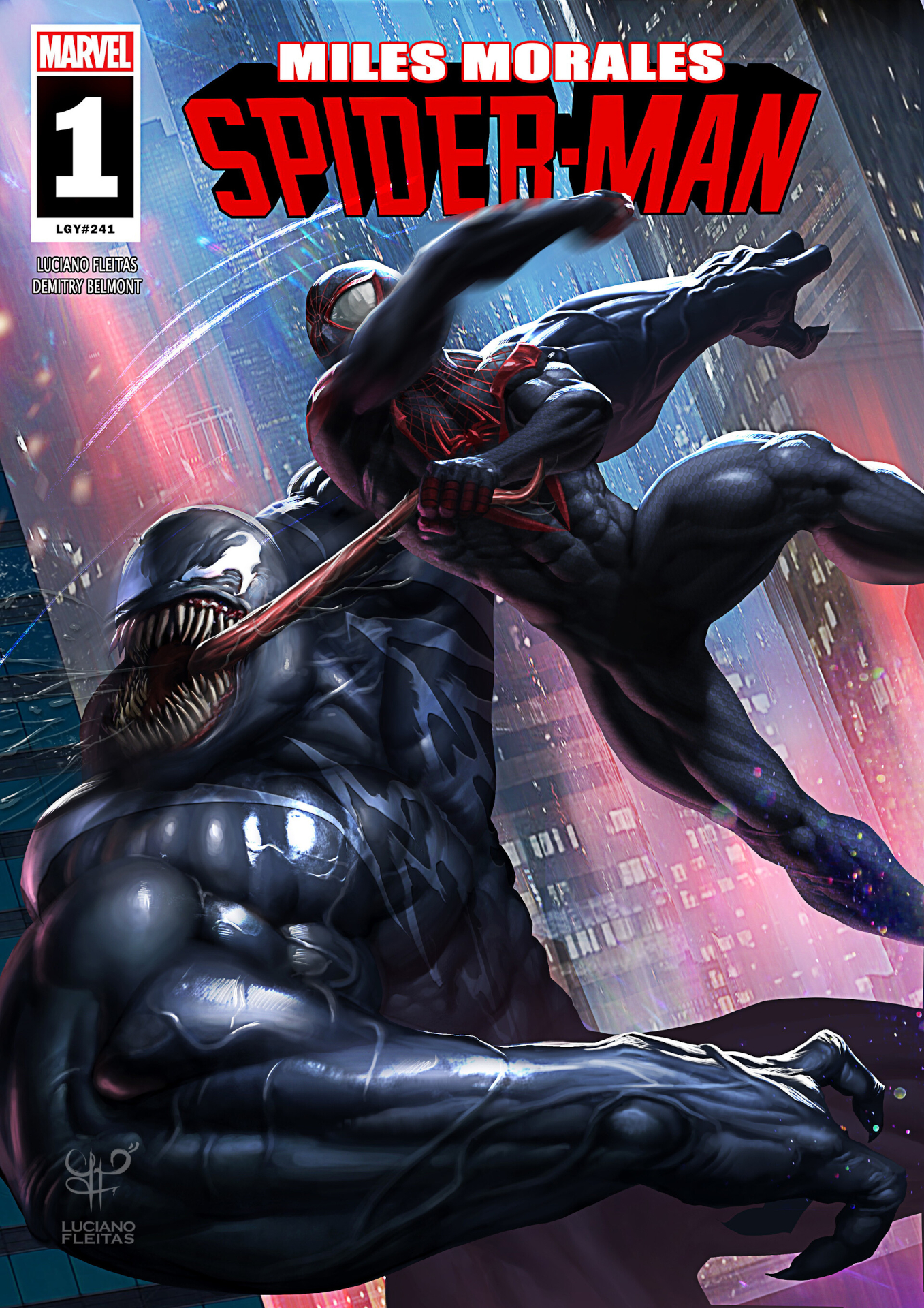 General 1357x1920 Spider-Man Venom Marvel Comics artwork fighting portrait display comics Miles Morales