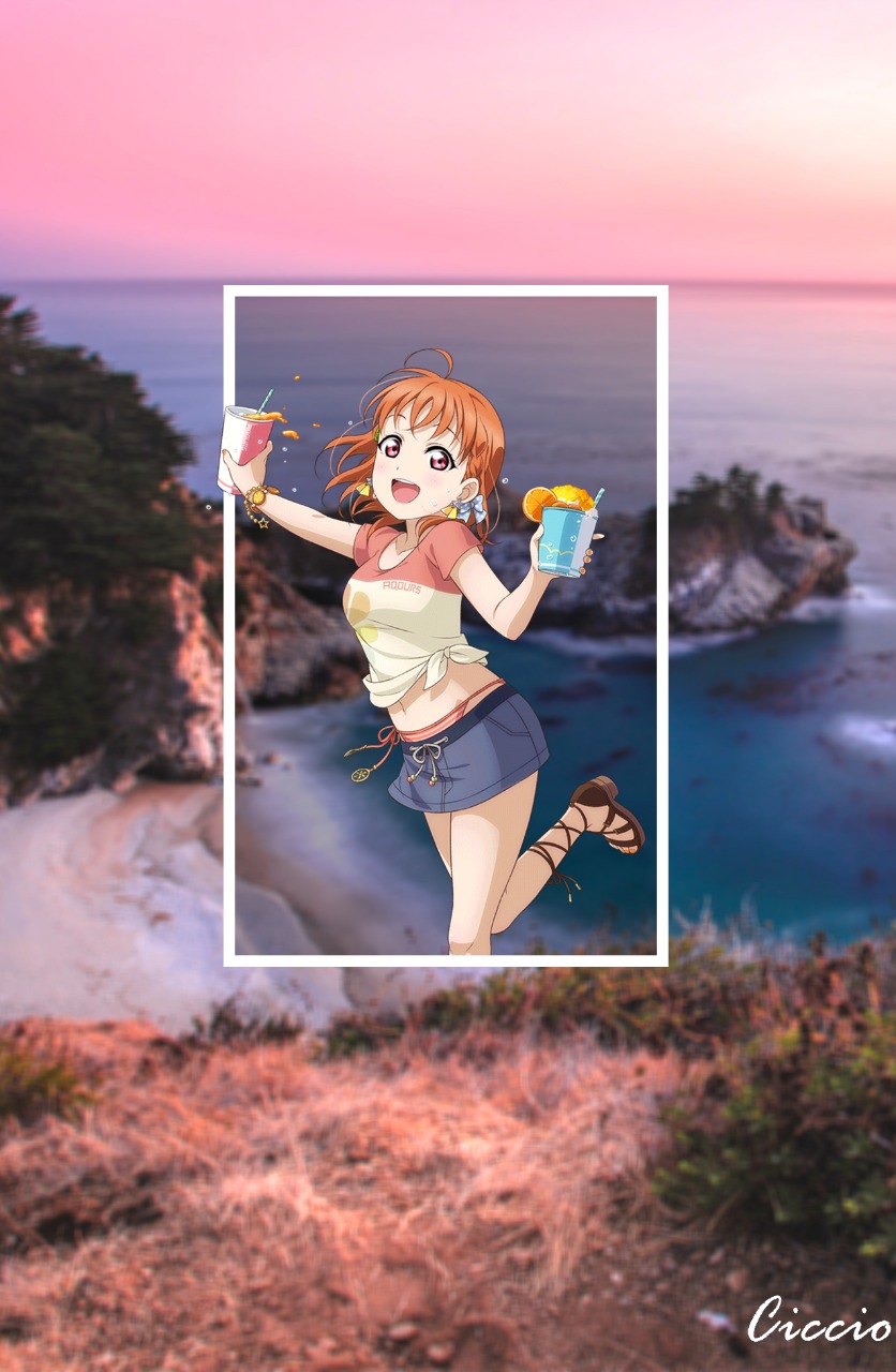 Anime 836x1280 anime open mouth anime girls beach miniskirt