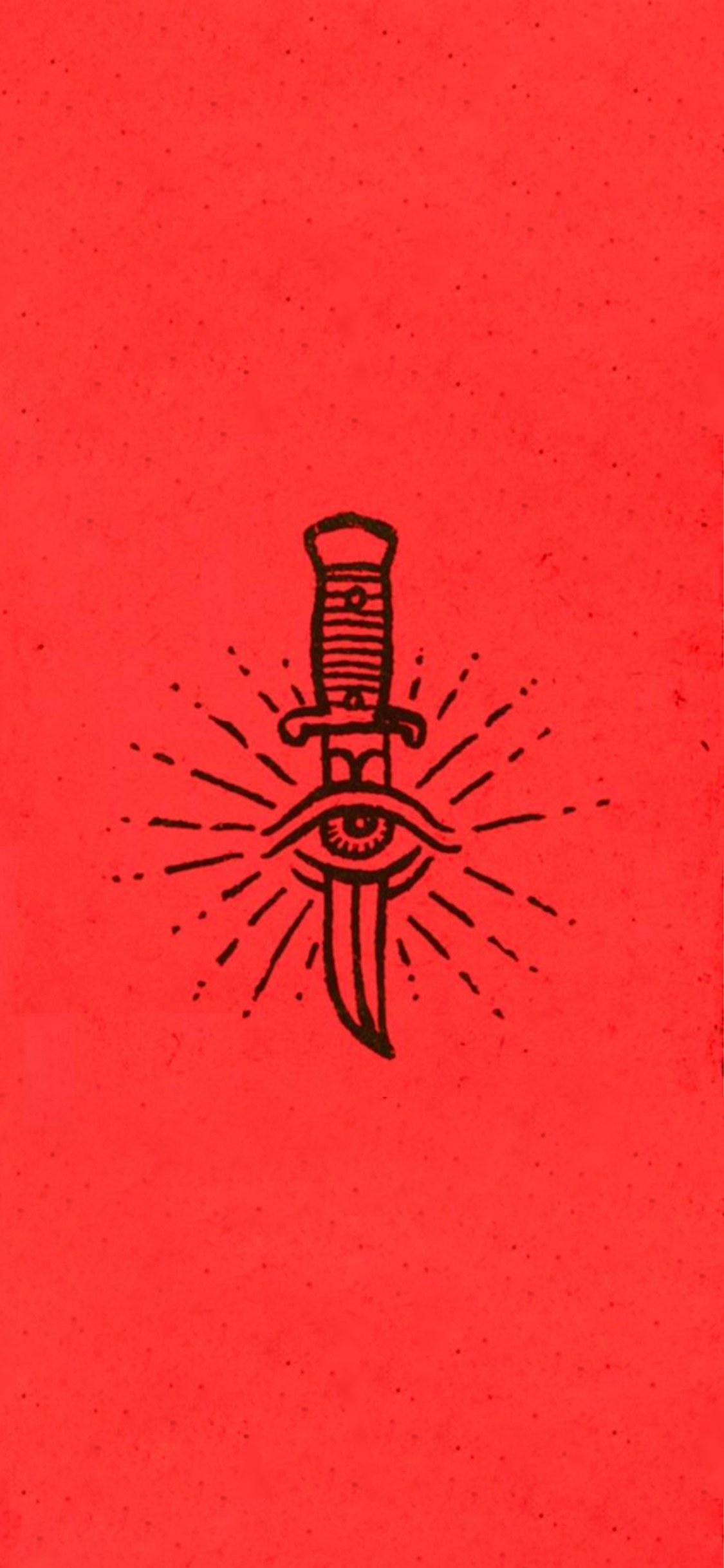 General 1125x2436 music cover art Illuminati knife minimalism red background simple background red
