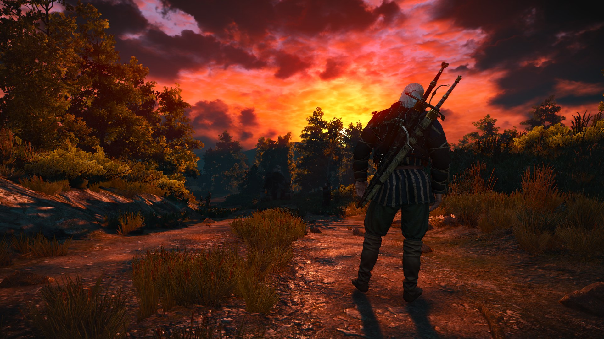 General 1920x1080 The Witcher landscape video game art Nvidia The Witcher 3: Wild Hunt Geralt of Rivia
