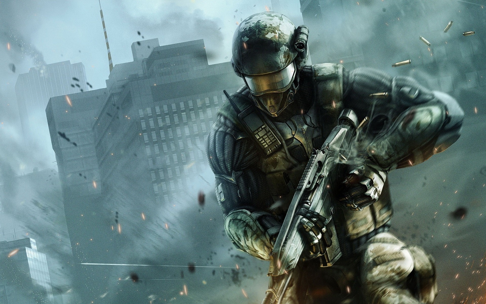 General 1920x1200 video games Crysis Crysis 2 science fiction weapon video game art