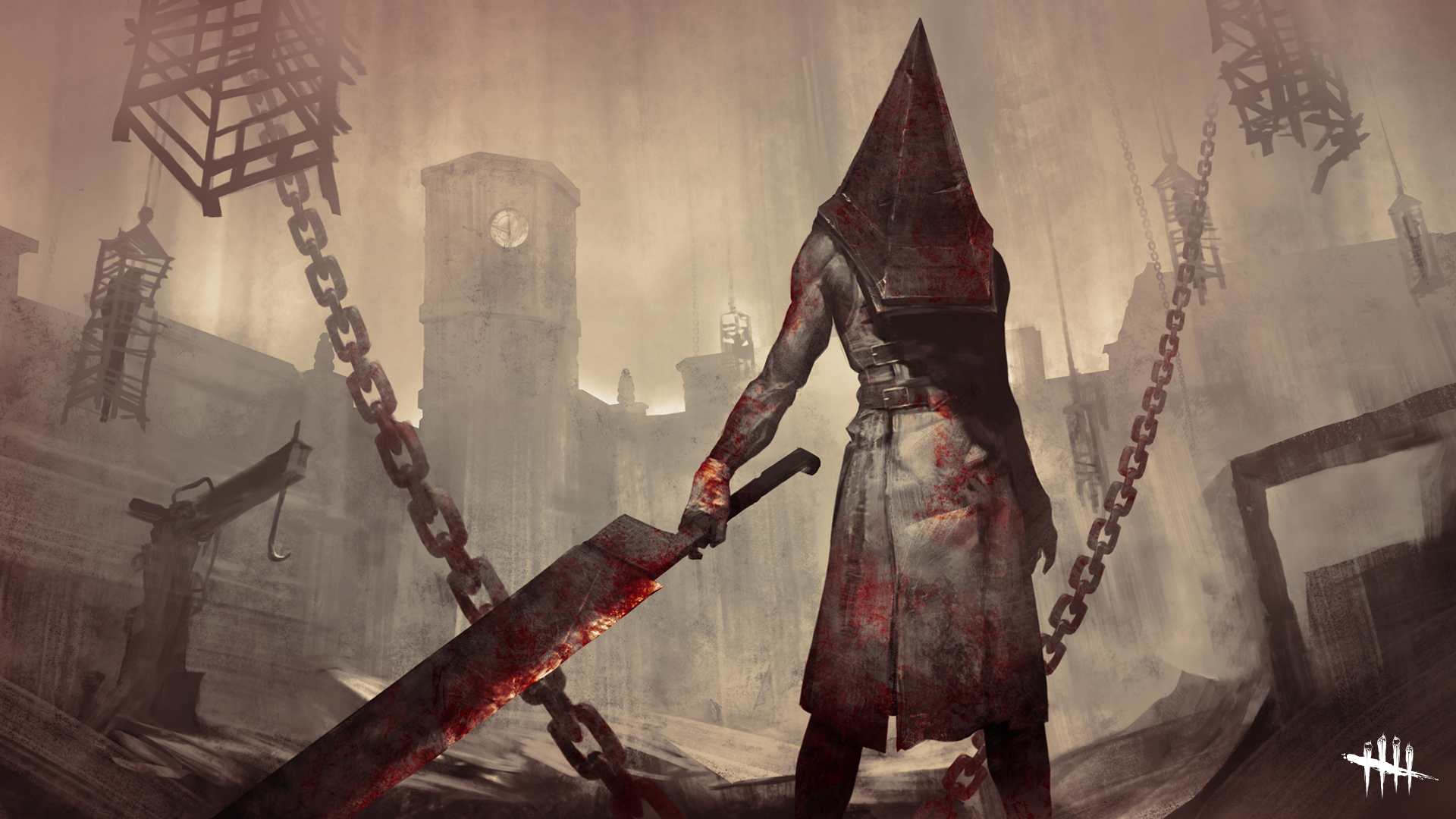 General 1920x1080 Dead by Daylight video games video game art horror Silent Hill Pyramid Head Video Game Horror chains blood