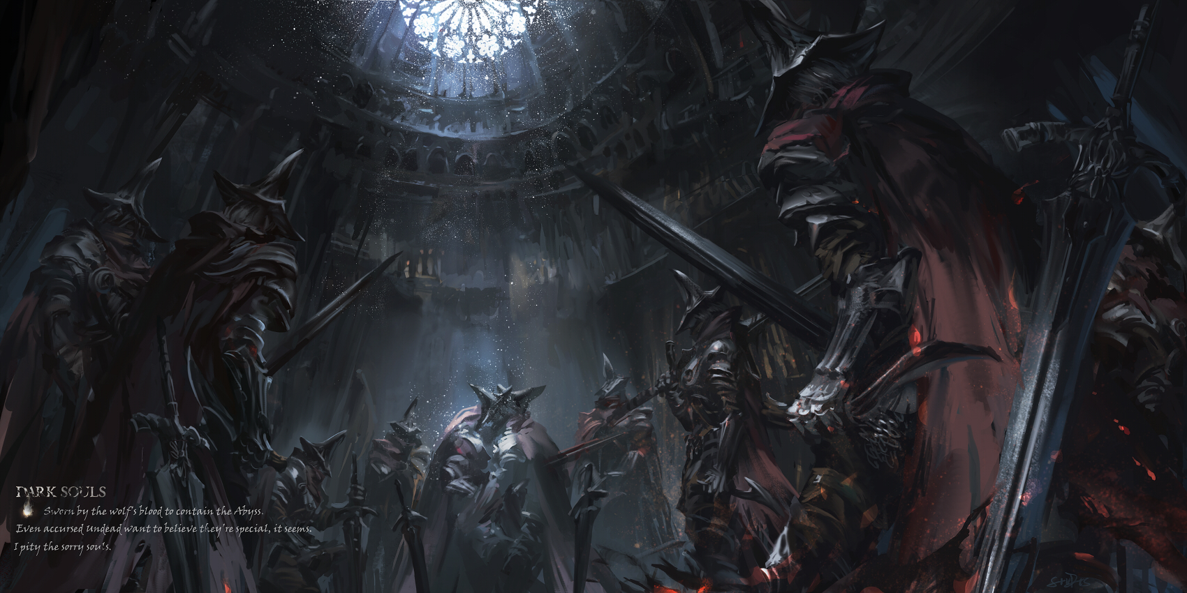 General 1700x850 fantasy art artwork video game art Dark Souls Dark Souls III Abyss Watchers