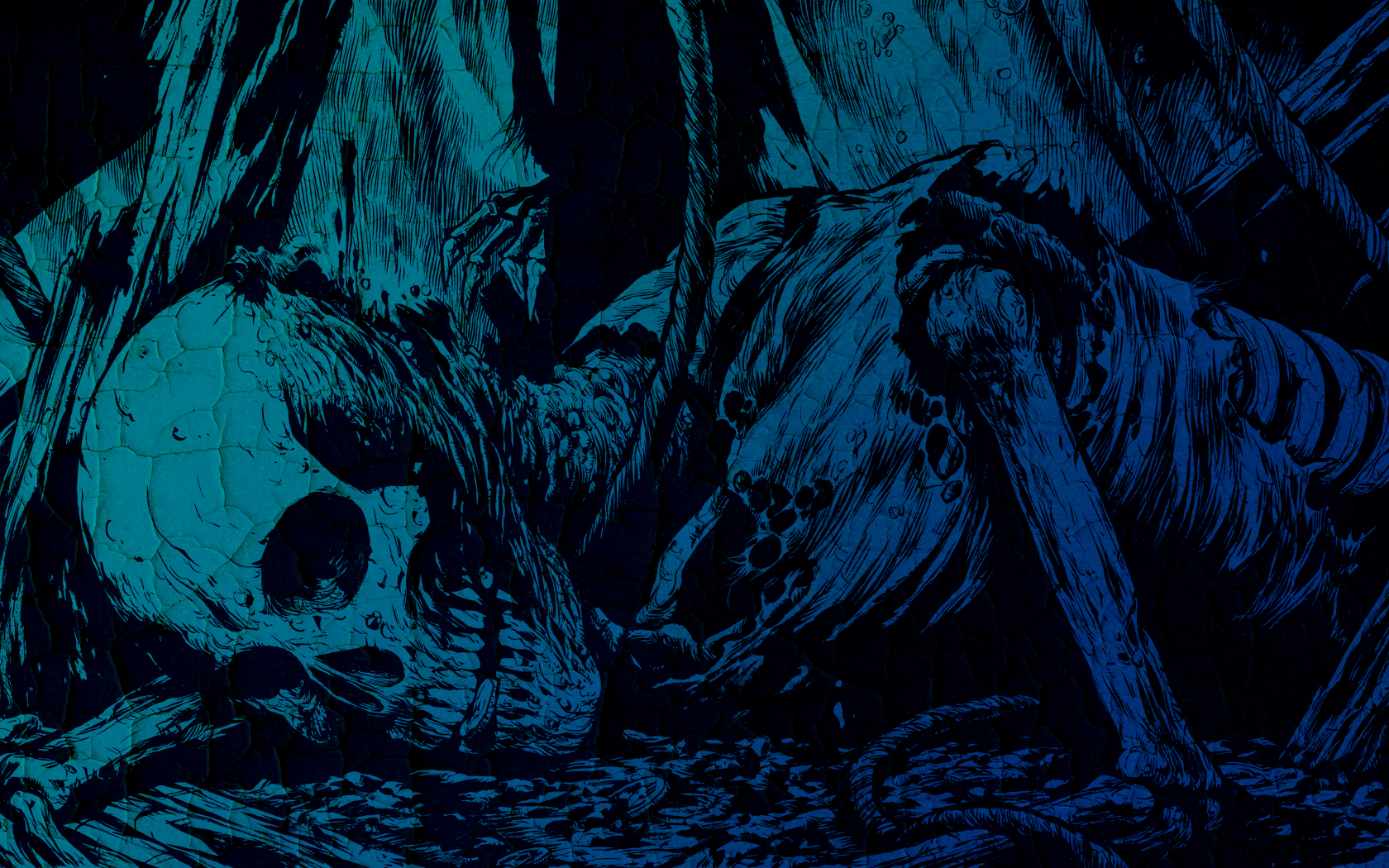 General 1680x1050 death skull artwork blue skeleton