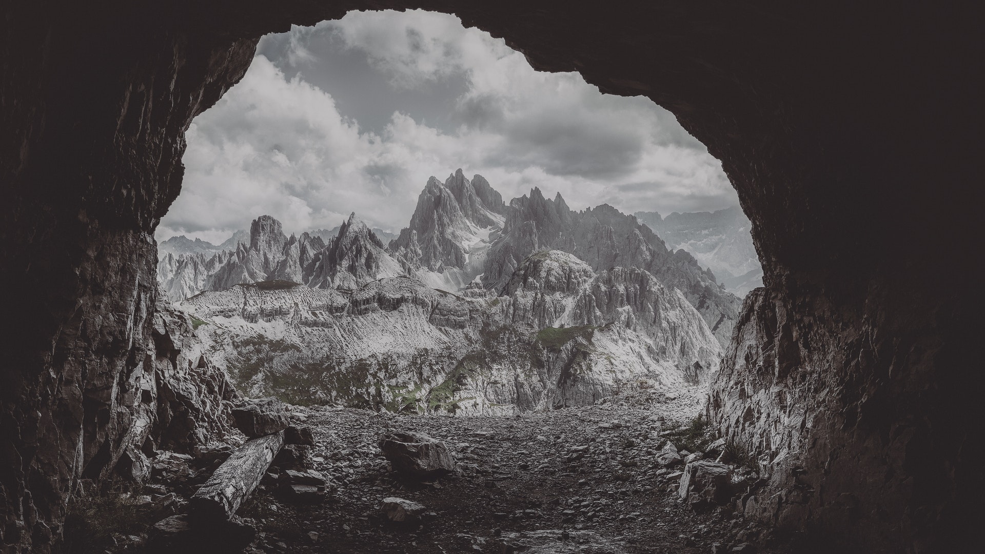 General 1920x1080 landscape mountain pass cave gray rocks mountains
