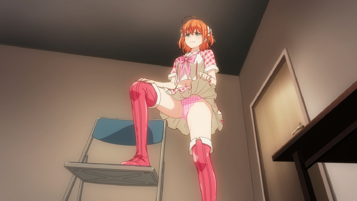 Anime 1422x800 upskirt pink panties anime anime girls Iya na Kao Sare Nagara Opantsu Misete Moraitai bright
