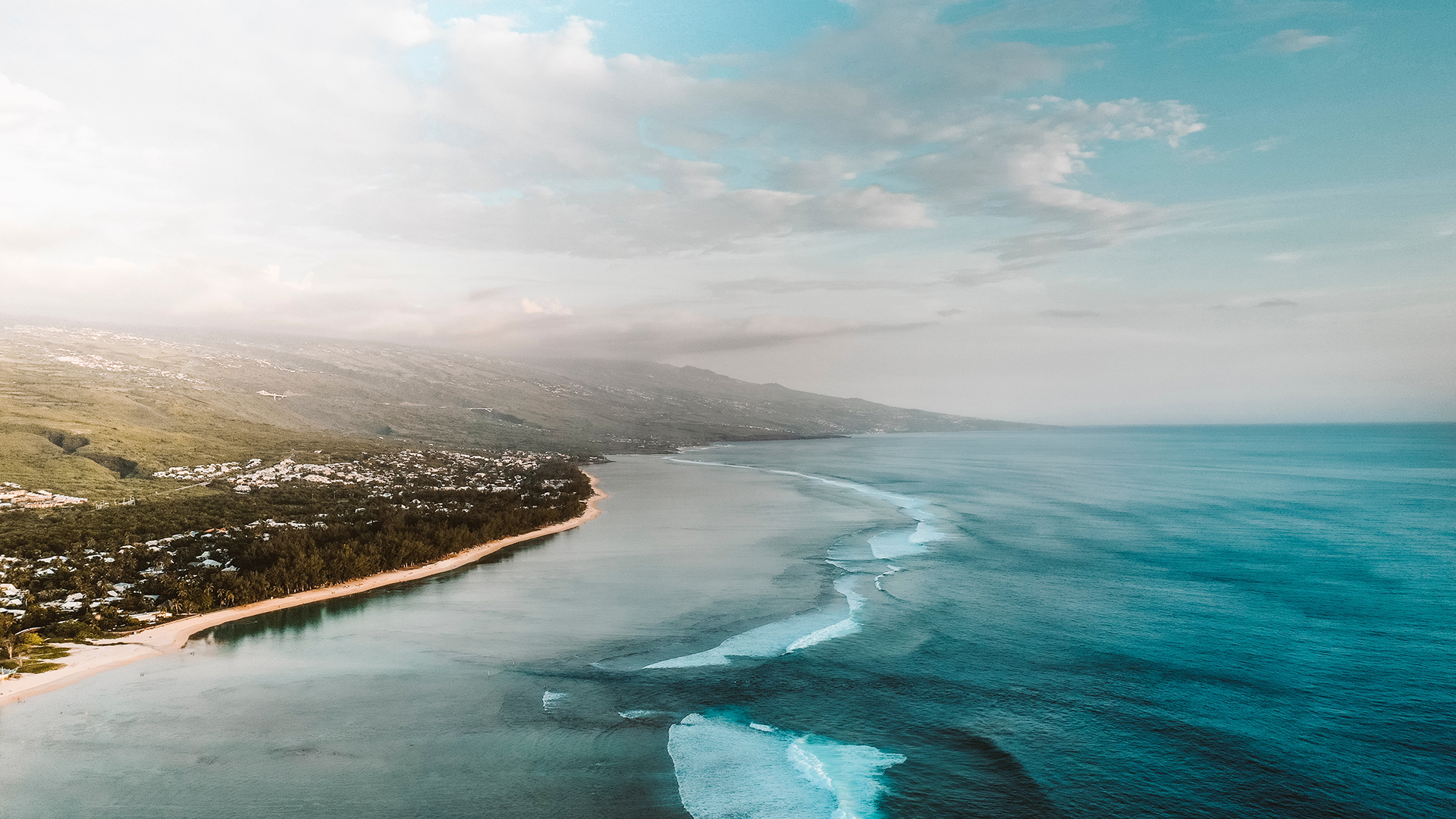 General 1920x1080 water photography sea nature outdoors sky coast aerial view landscape Reunion Island