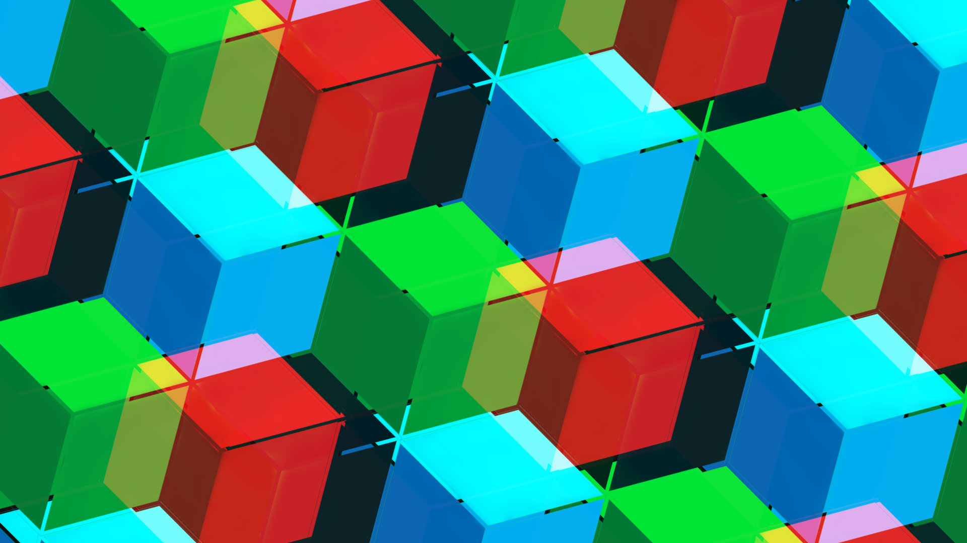 General 1920x1080 vector geometry colorful digital art cube CGI 3D Abstract 3D Blocks