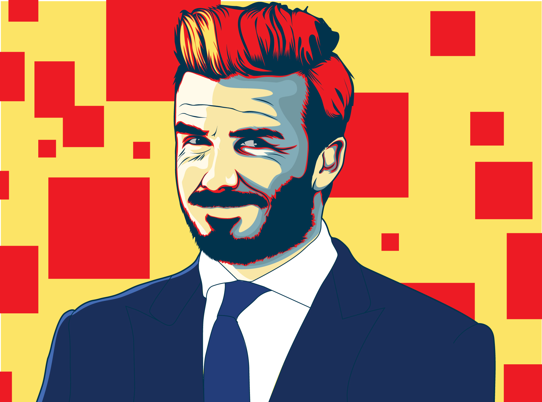 General 1841x1365 vector vector art illustration David Beckham pop art footballers British digital art