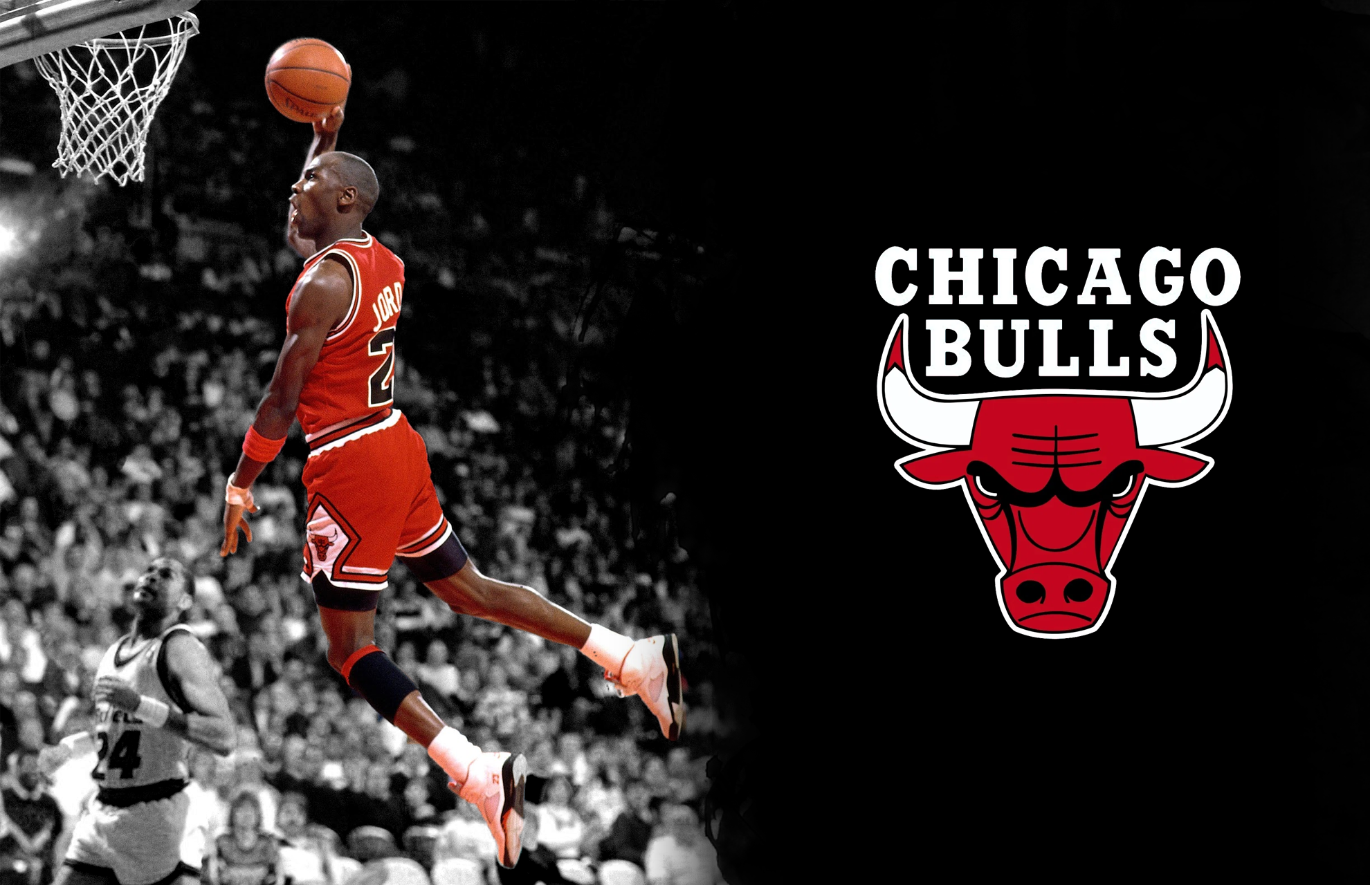 People 1980x1280 basketball Michael Jordan Chicago Bulls people sport jumping ball men NBA selective coloring