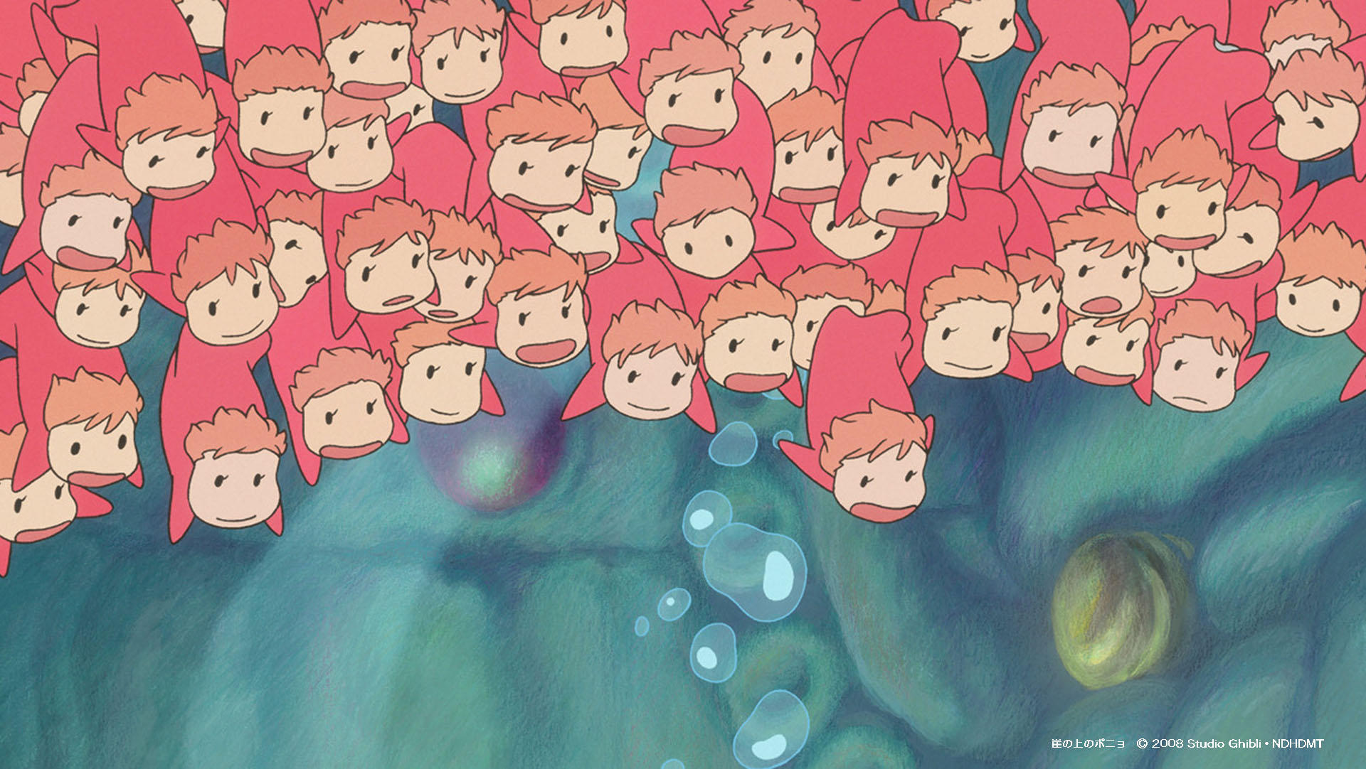 Anime 1920x1082 Studio Ghibli film stills anime Ponyo (Movie) ponyo underwater animated movies
