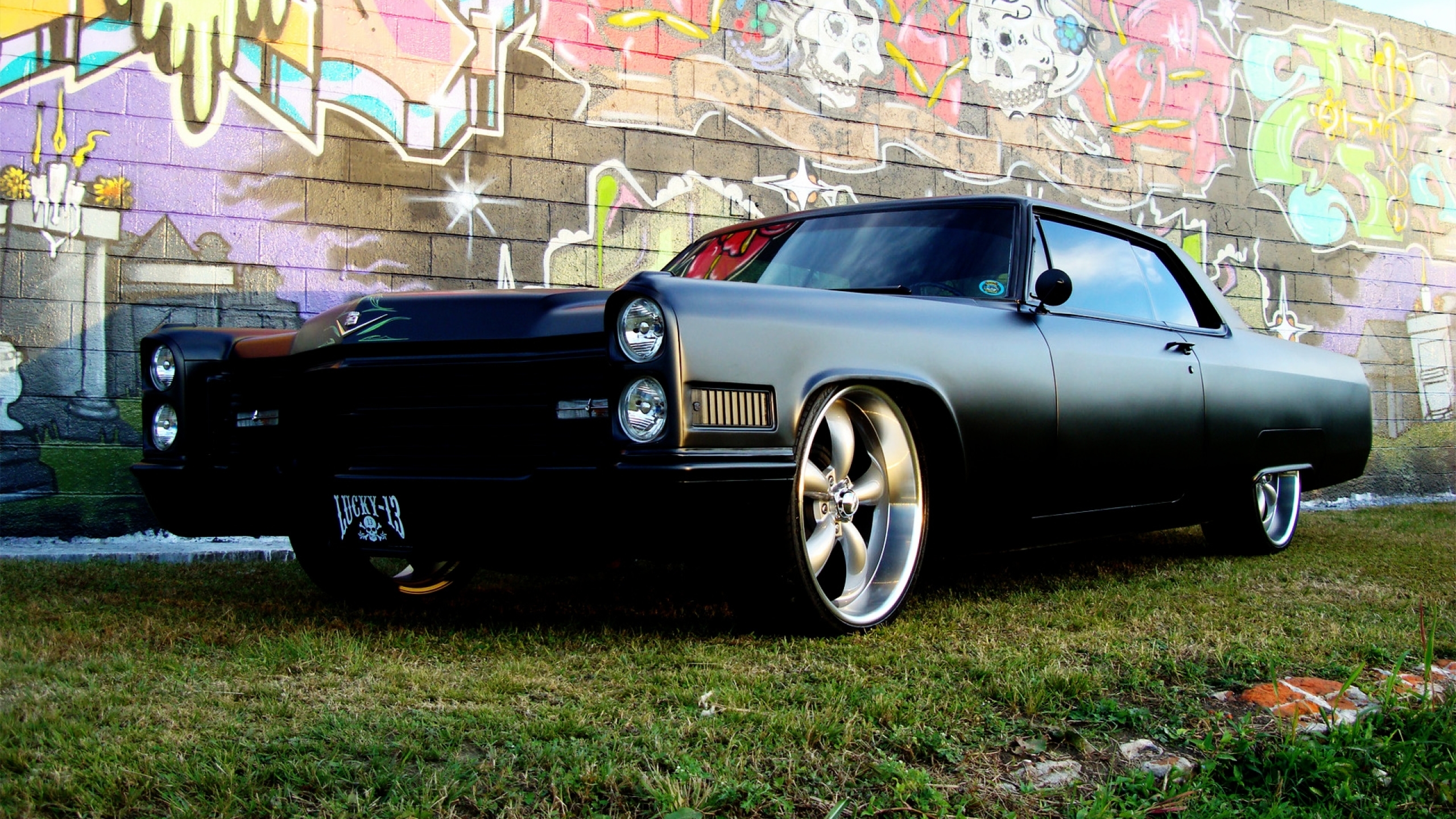 General 2560x1440 car vehicle graffiti black cars Pontiac Pontiac GTO muscle cars American cars