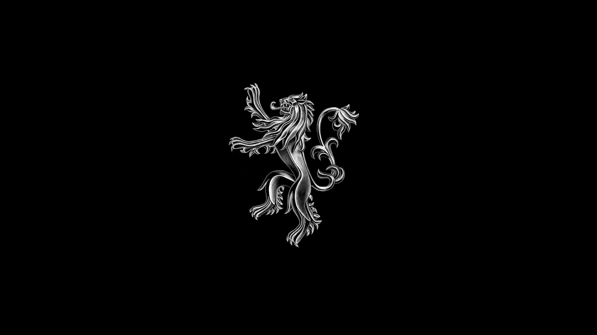 General 1920x1080 Game of Thrones sigils lion House Lannister TV series simple background black background