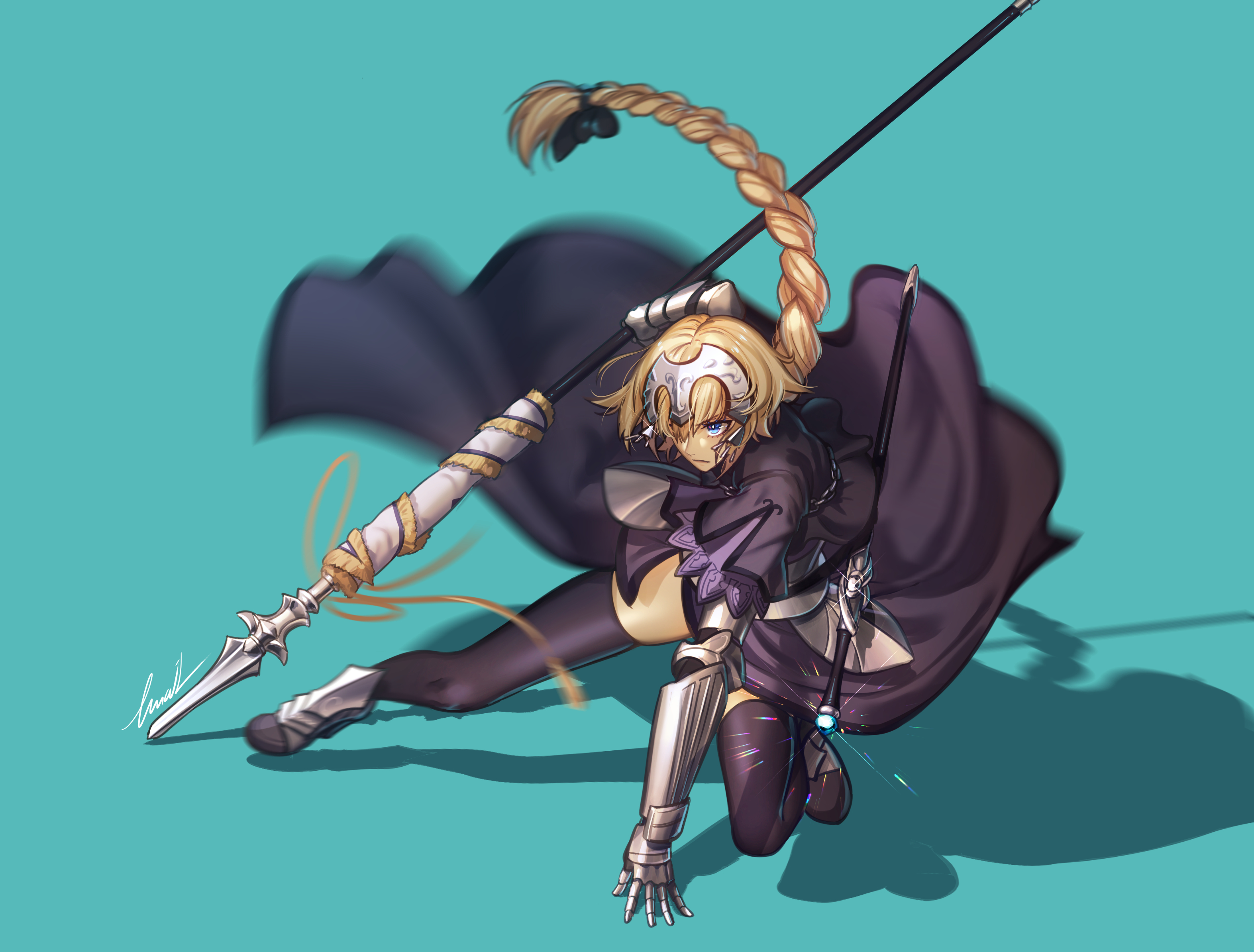 Anime 3147x2389 Fate series Fate/Grand Order Fate/Apocrypha  Jeanne d'Arc (Fate) Ruler (Fate/Apocrypha) blonde blue eyes anime girls turquoise