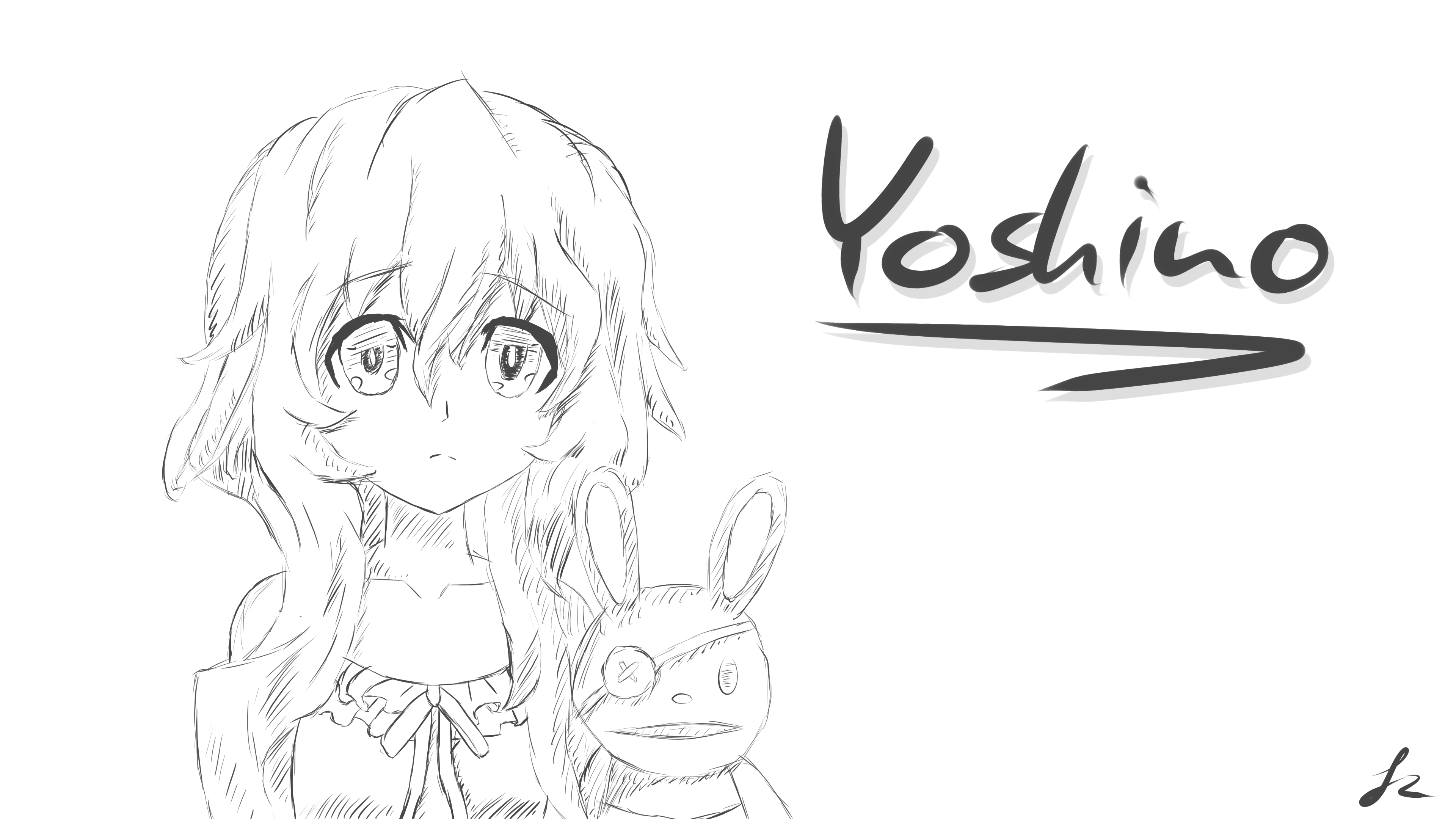 Anime 3840x2160 Yoshino Date A Live Yoshinon manga sketch monochrome