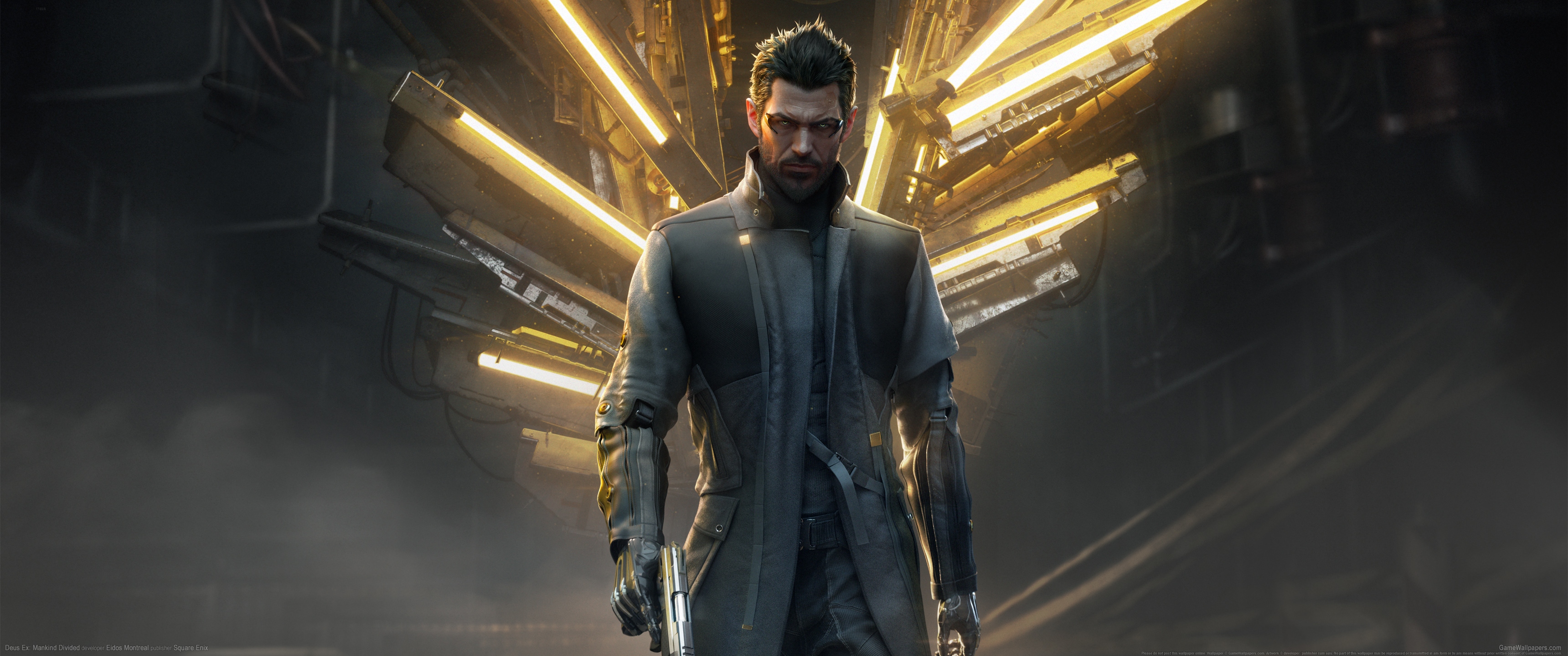 General 3440x1440 video games ultrawide Deus Ex: Mankind Divided cyberpunk Deus Ex PC gaming video game characters video game men Science Fiction Men gun weapon men