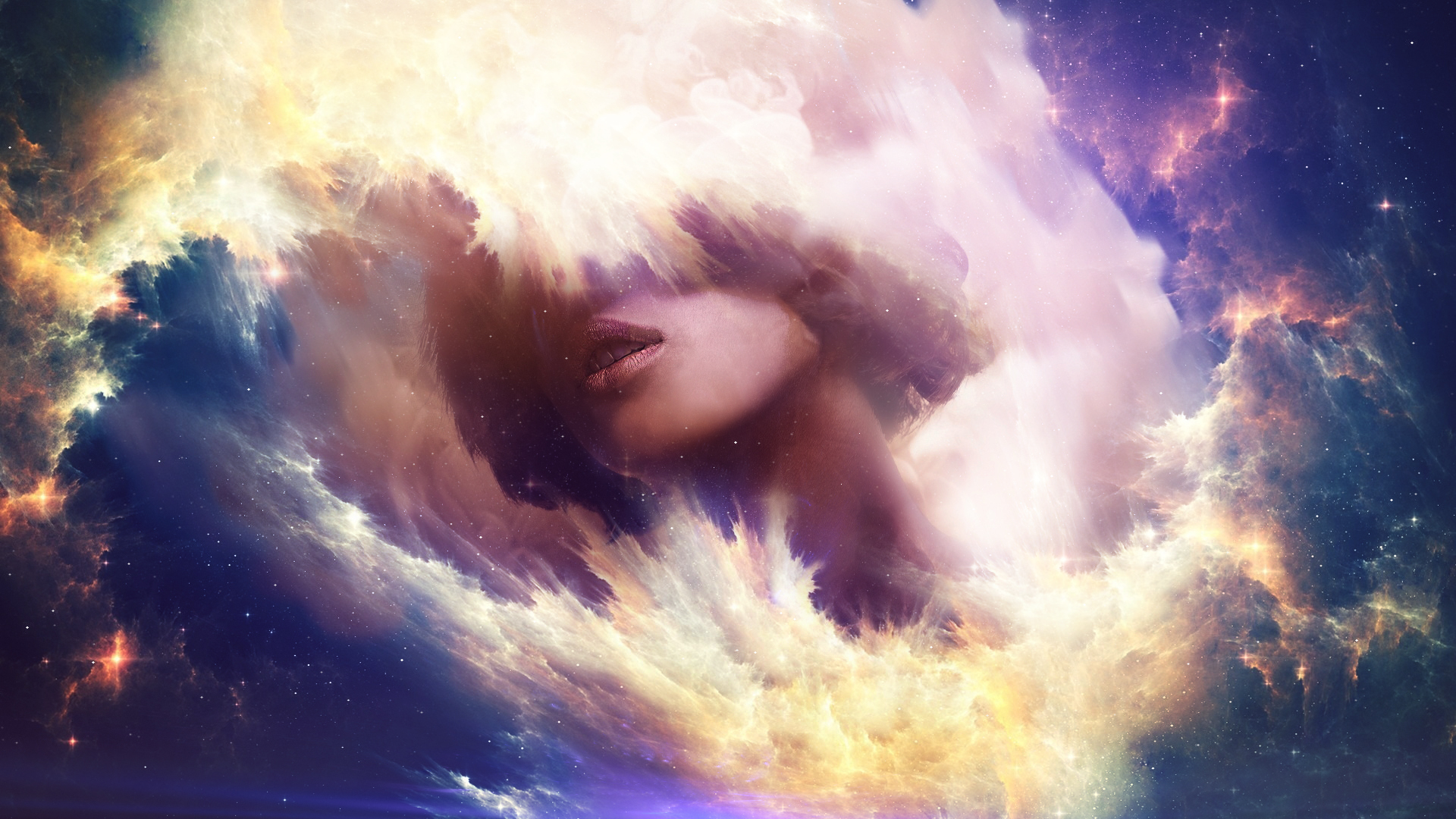 General 1920x1080 women clouds illusion artwork colorful emotionless