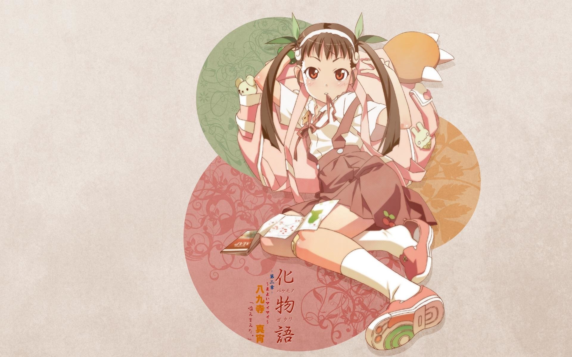 Anime 1920x1200 anime anime girls pale Monogatari Series artwork Hachikuji Mayoi loli