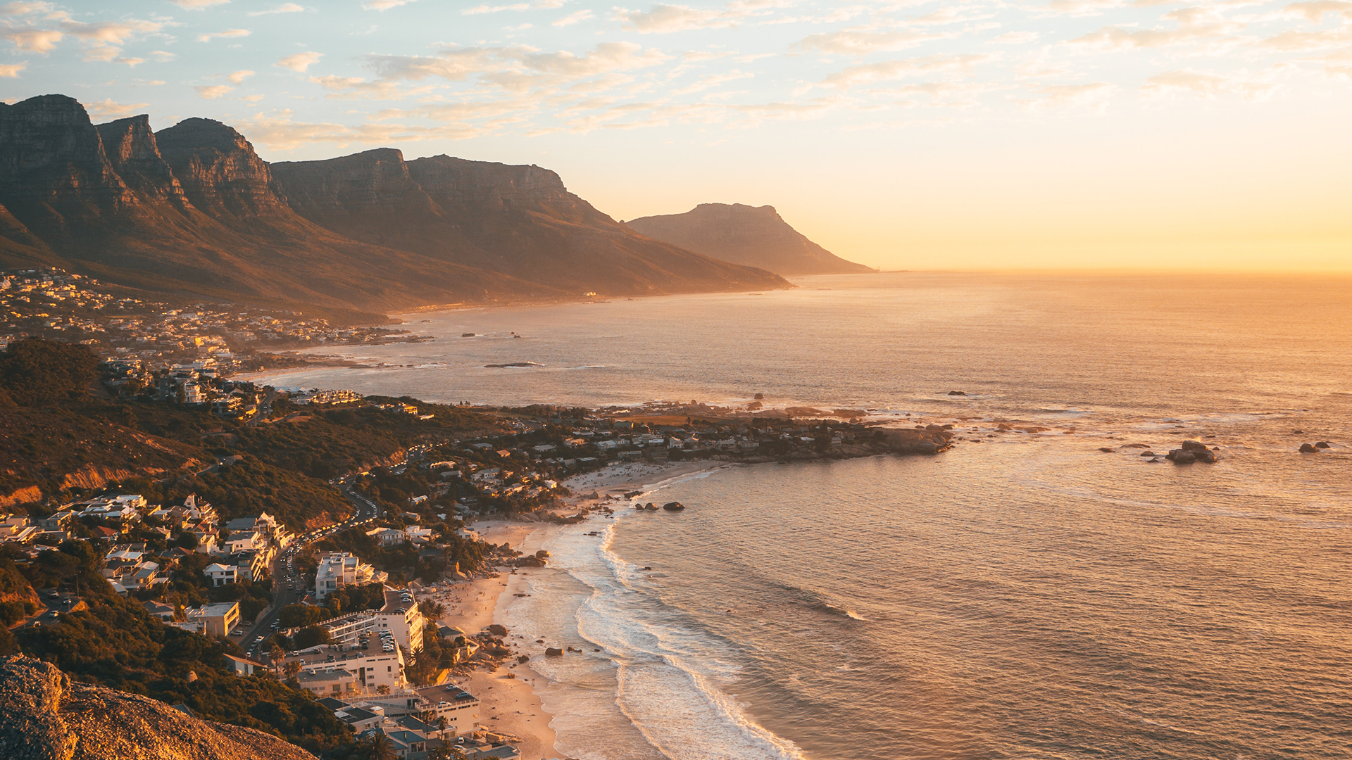 General 1920x1080 photography sand water building sunset mountains Cape Town South Africa