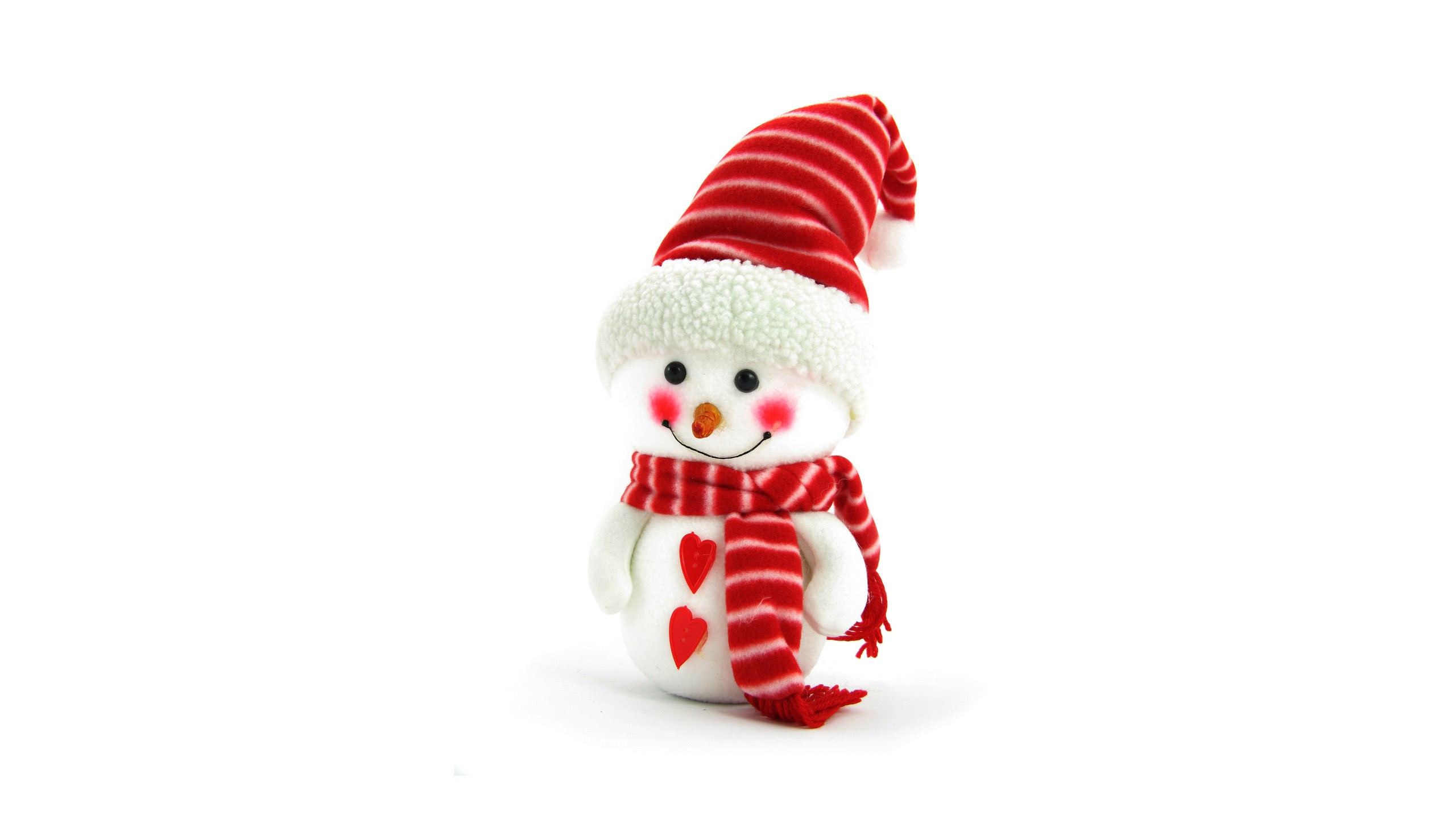 General 2560x1440 simple background Santa hats Christmas snowman