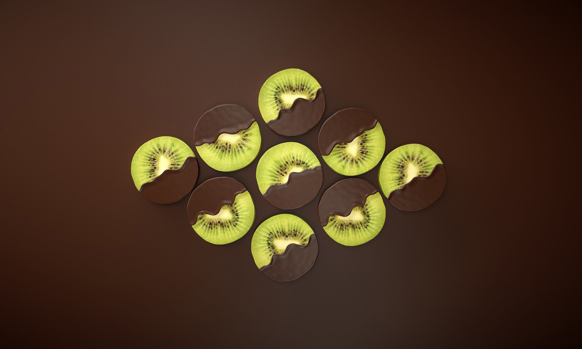 General 1920x1152 simple background food artwork minimalism kiwi (fruit) chocolate fruit