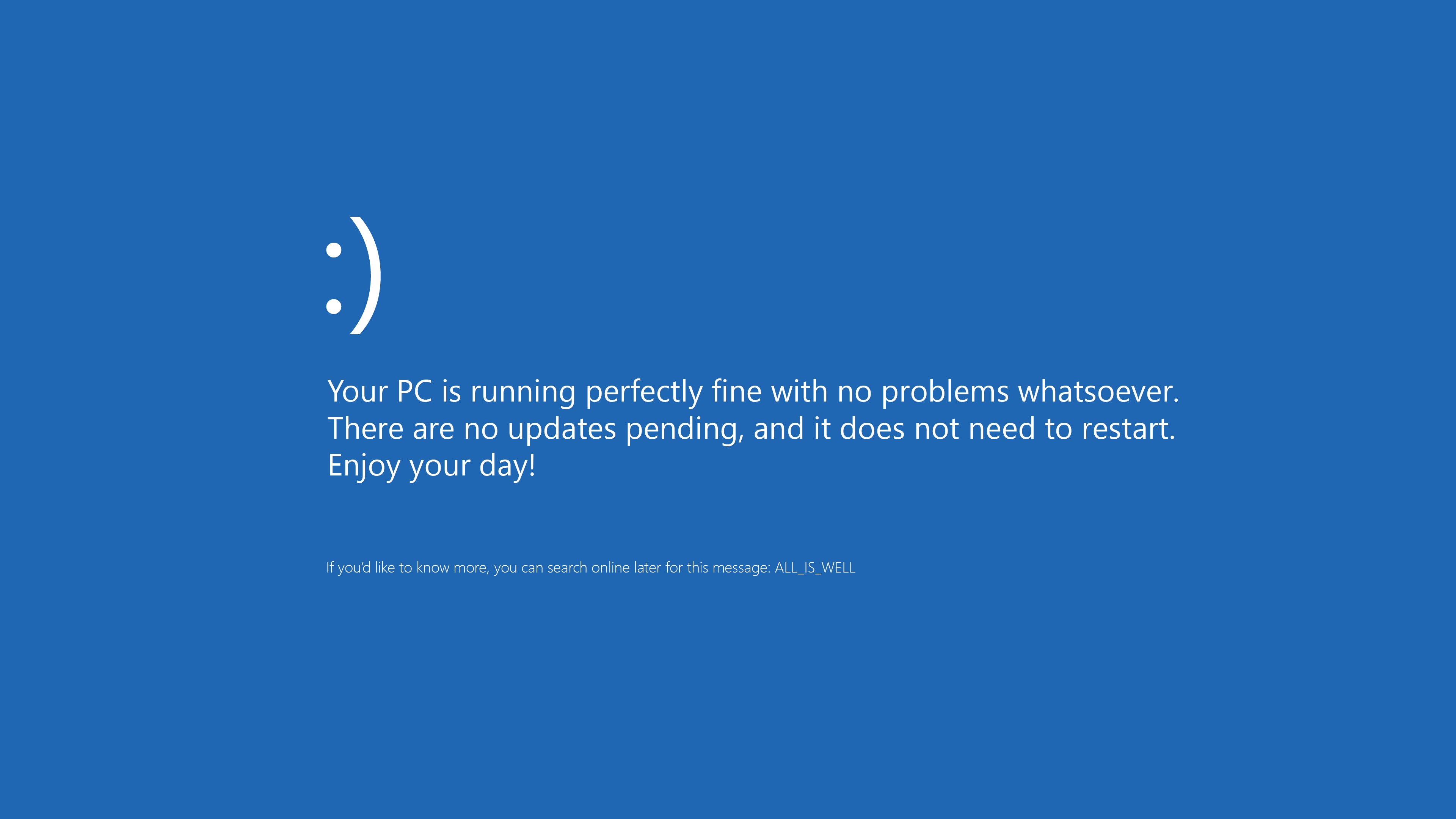 General 3840x2160 Windows 10 Blue Screen of Death warning signs blue Microsoft text humor computer Microsoft Windows Windows Errors operating system