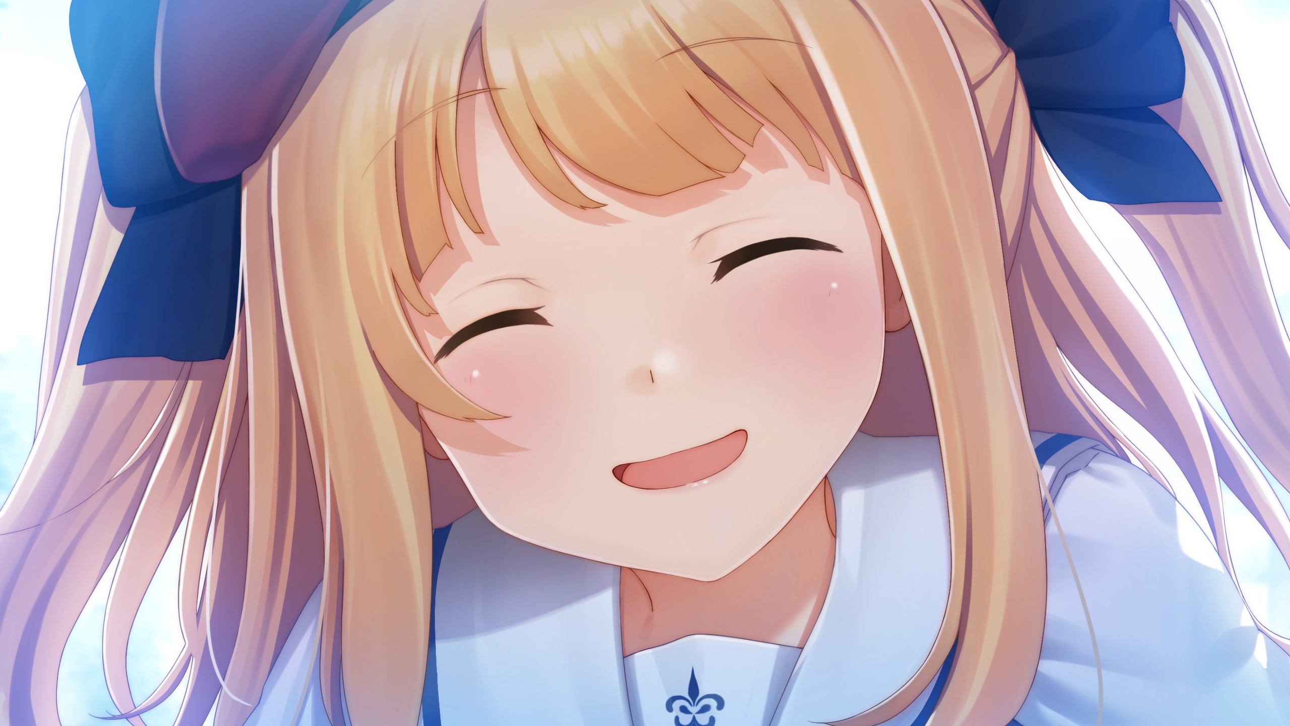 Anime 2560x1440 anime girls anime face blonde closed eyes open mouth