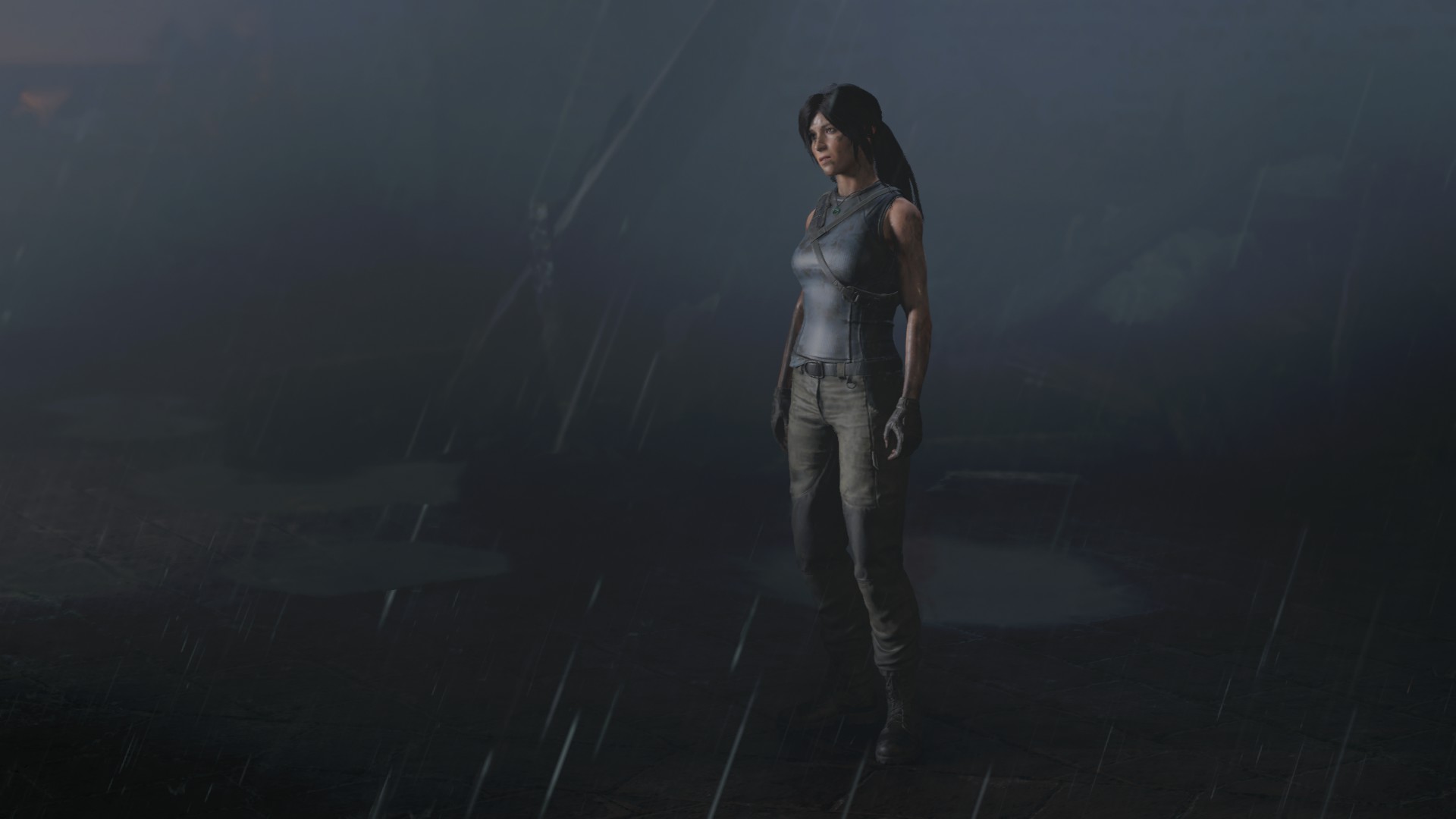 General 1920x1080 Shadow of the Tomb Raider Tomb Raider PC gaming video games screen shot Lara Croft (Tomb Raider) video game girls rain video game characters