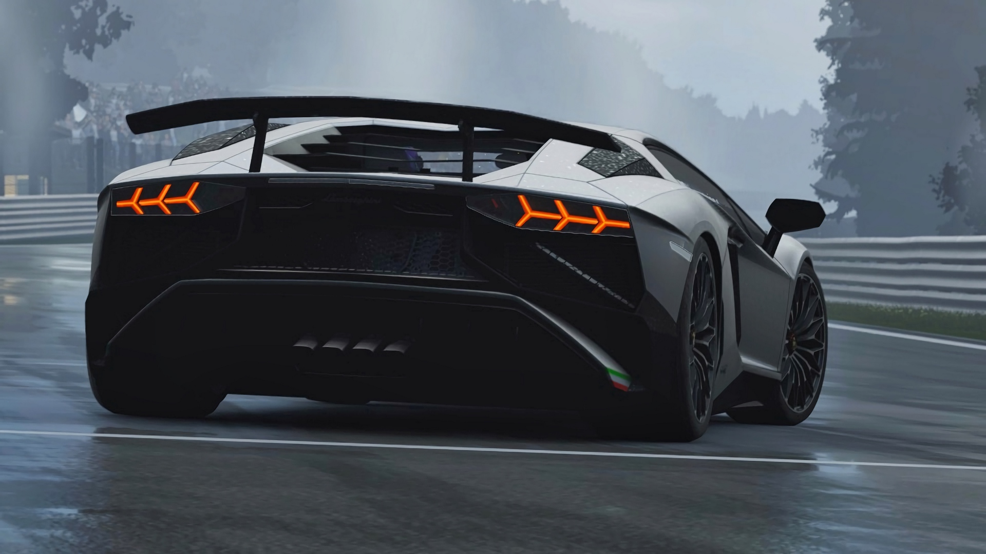 General 1920x1080 Lamborghini sports car car supercars black cars vehicle Forza Horizon video games Turn 10 Studios rear view