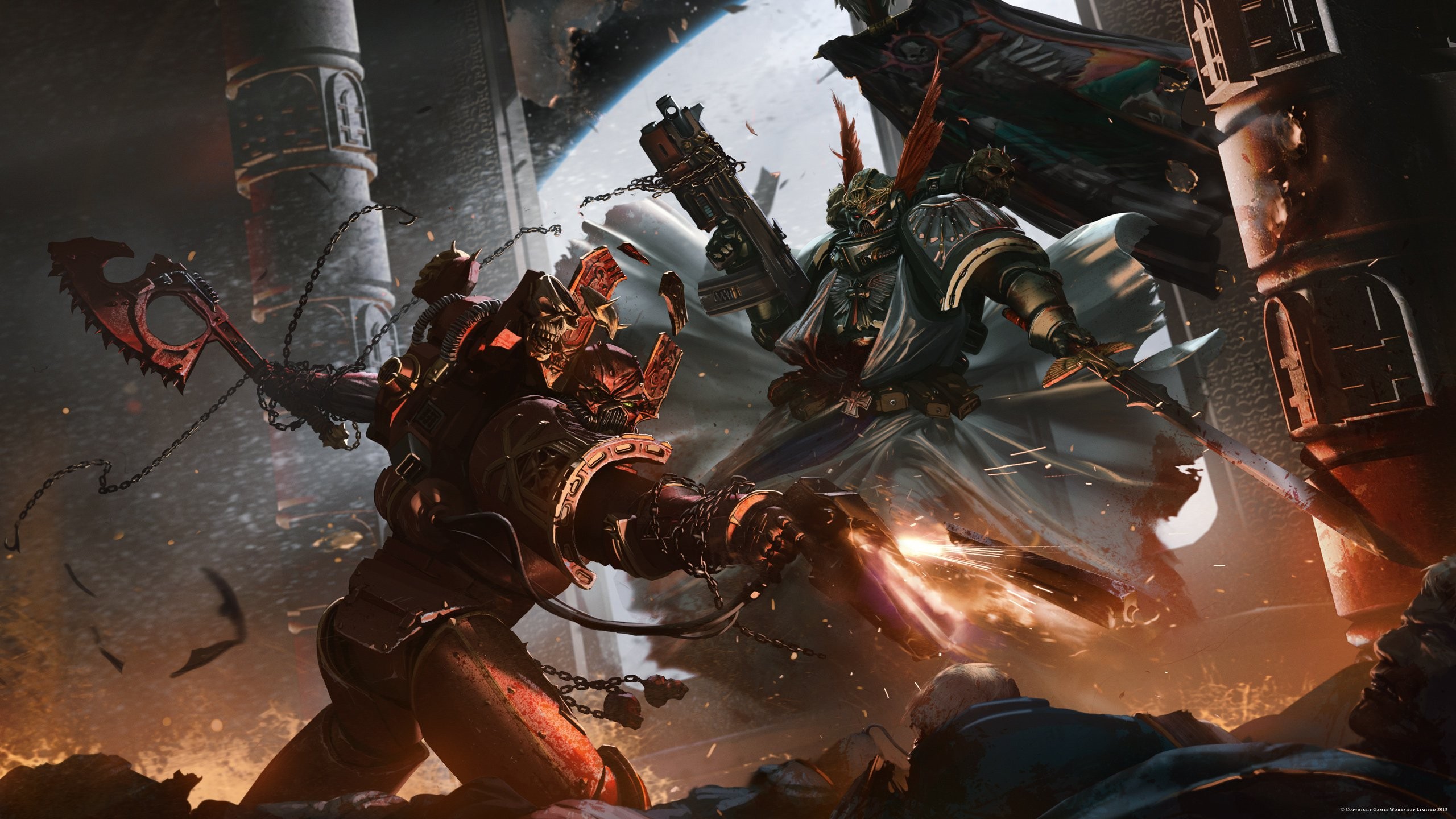 General 2560x1440 Warhammer 40,000 fighting Chaos Space Marine space marines video games PC gaming