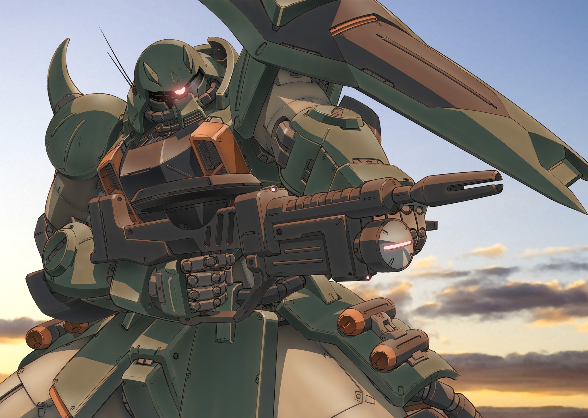Anime 2000x1423 Gundam Zaku II desert mechs