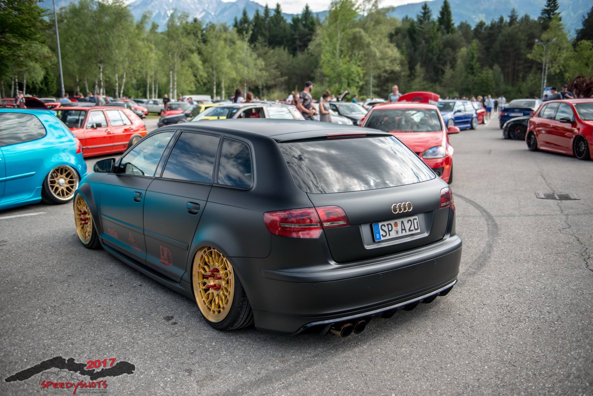 General 2048x1367 car tuning Audi colored wheels Audi A3 car meets station wagon German cars Volkswagen Group