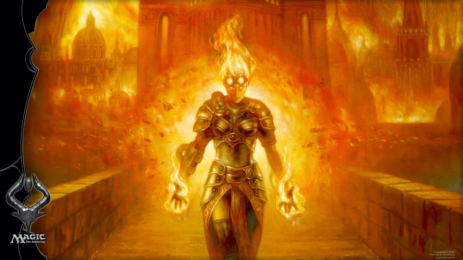 General 1920x1080 Magic: The Gathering fire burning Chandra Nalaar digital art