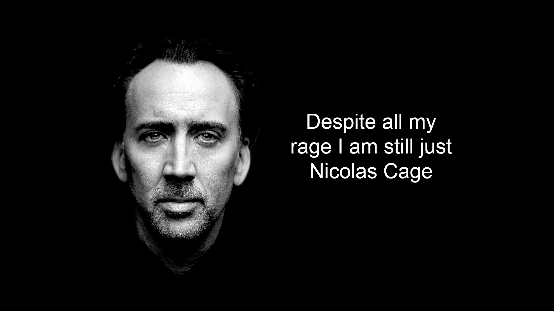 People 1920x1080 black background actor face Nicolas Cage monochrome quote text humor beard lyrics Smashing Pumpkins music looking at viewer portrait men simple background