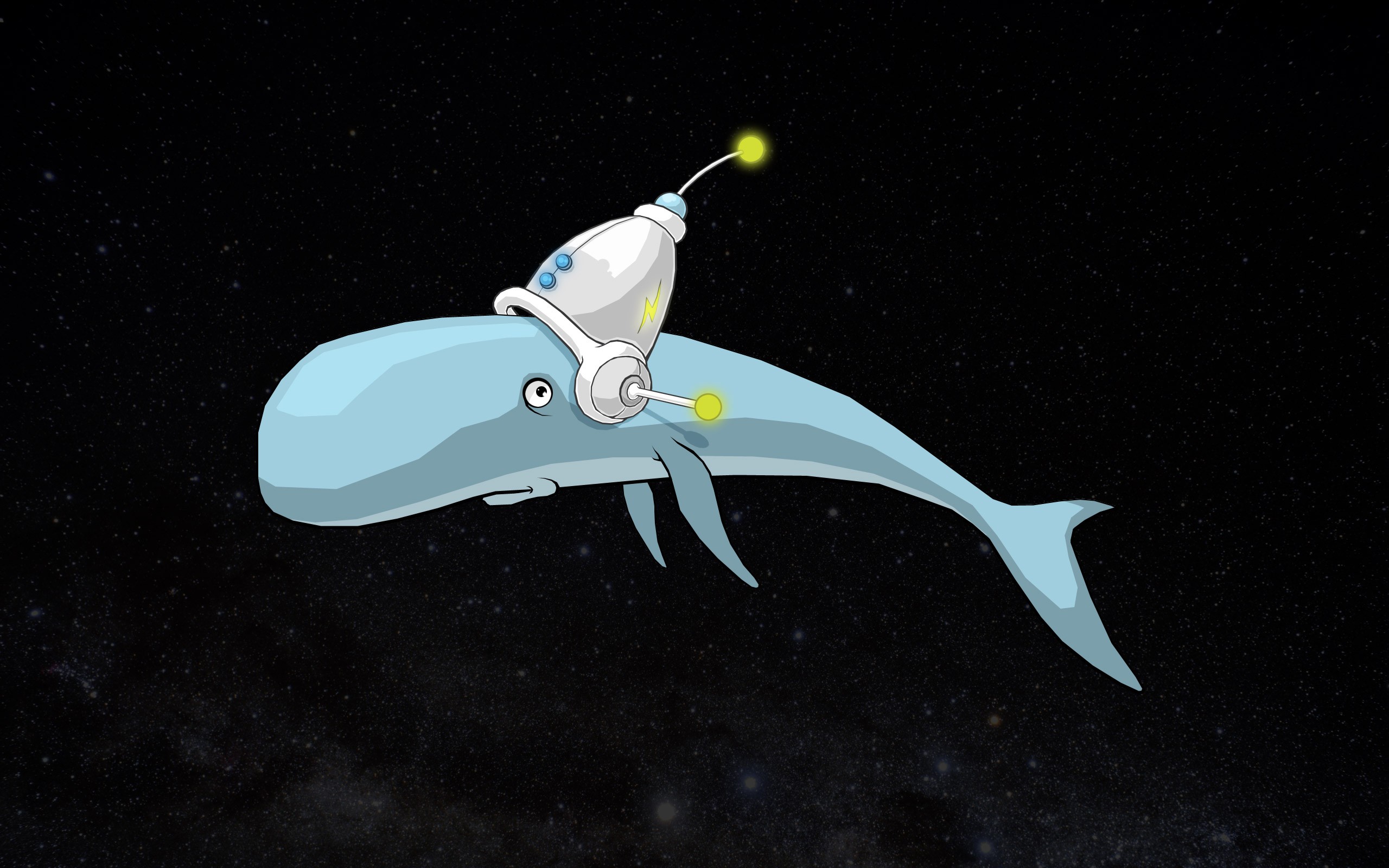 General 2560x1600 whale space The Hitchhiker's Guide to the Galaxy helmet stars cartoon humor