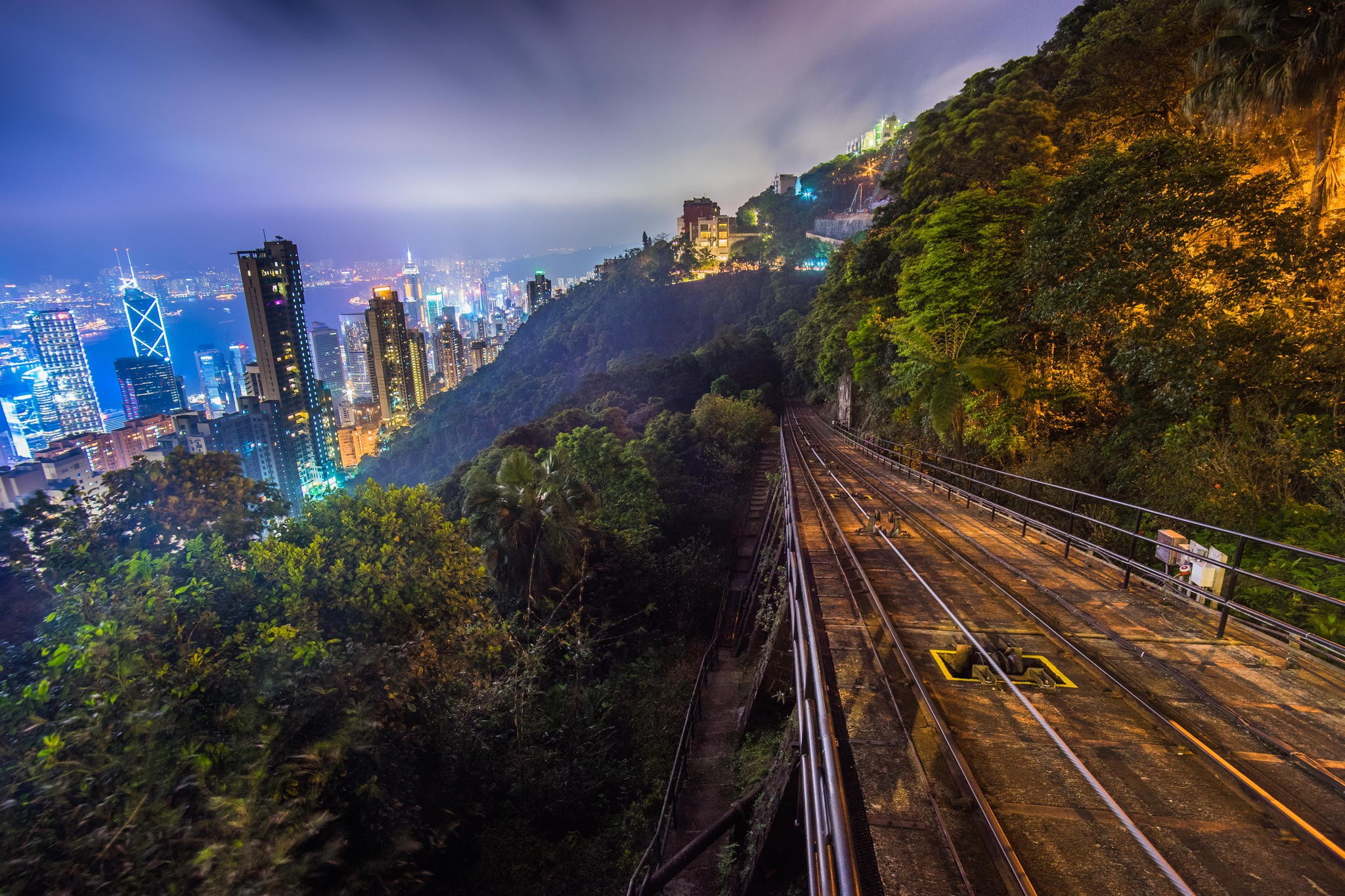 General 2048x1365 forest sky city railway Hong Kong China Asia