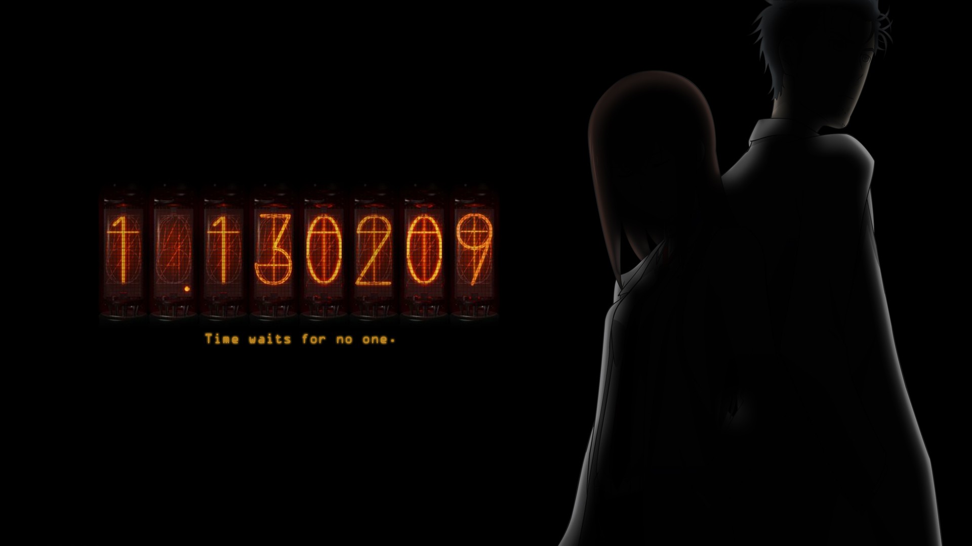 Anime 1920x1080 Steins;Gate simple background numbers time travel anime anime girls anime boys black background Nixie Tubes Divergence Meter