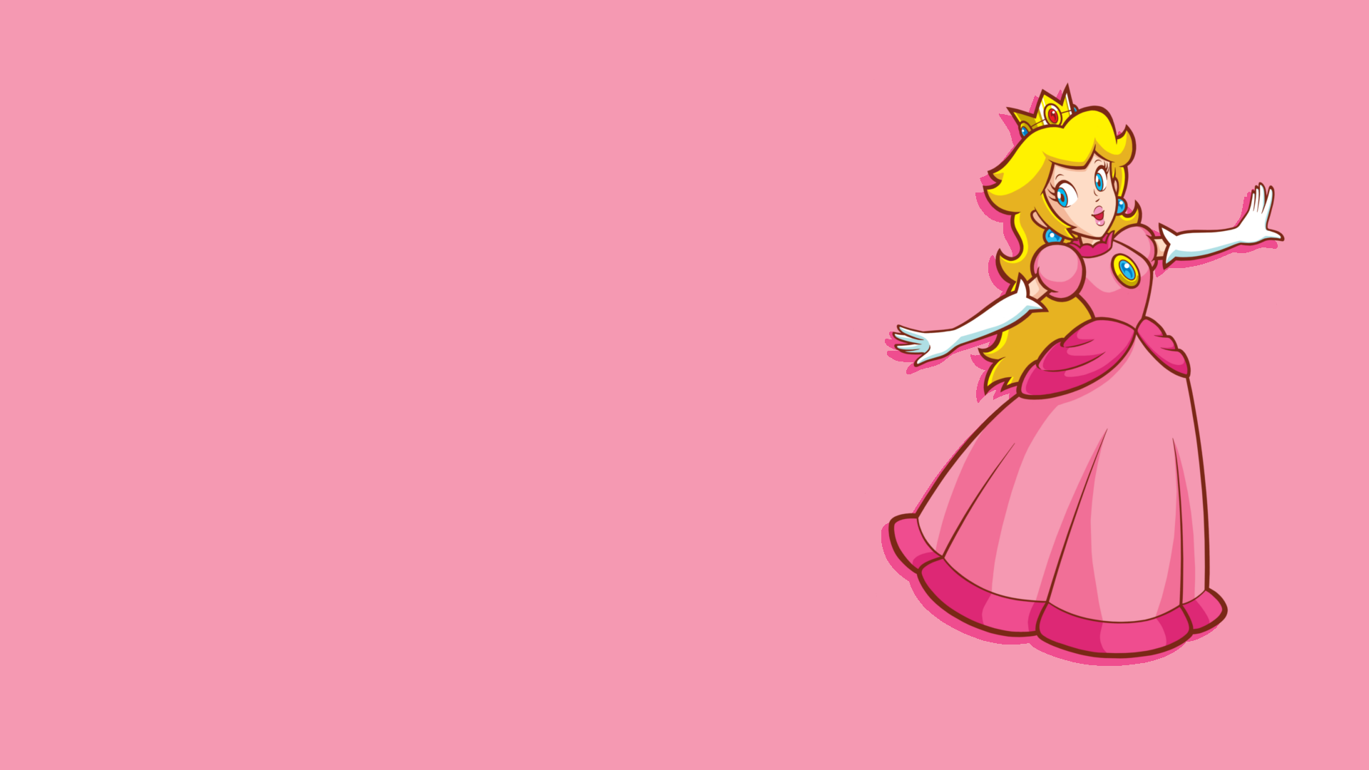 General 1920x1080 Nintendo Super Mario video games minimalism simple background Princess Peach pink background blonde video game girls video game characters