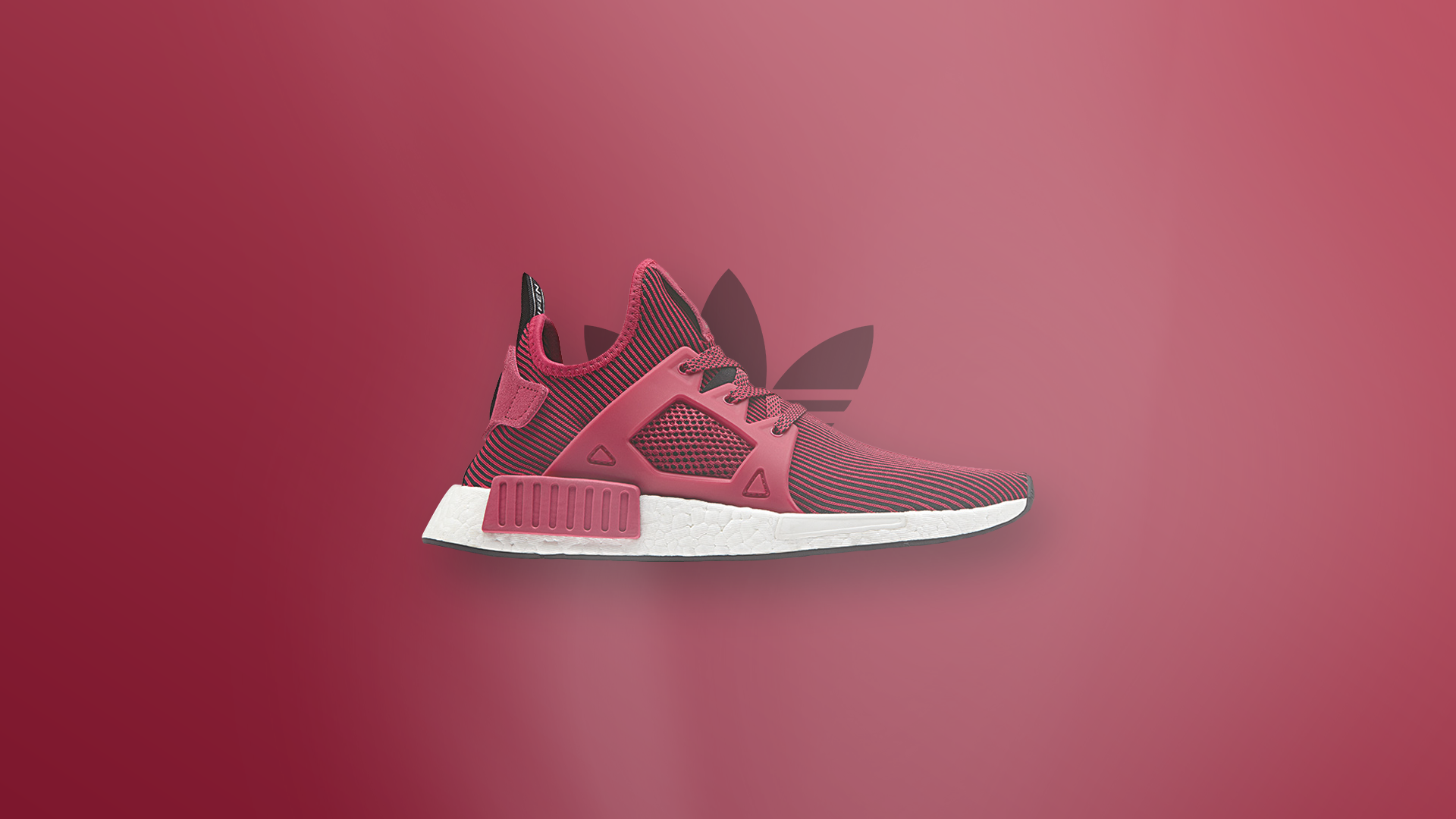 General 1920x1080 Adidas shoes pink shoes red shoes simple background red background gradient